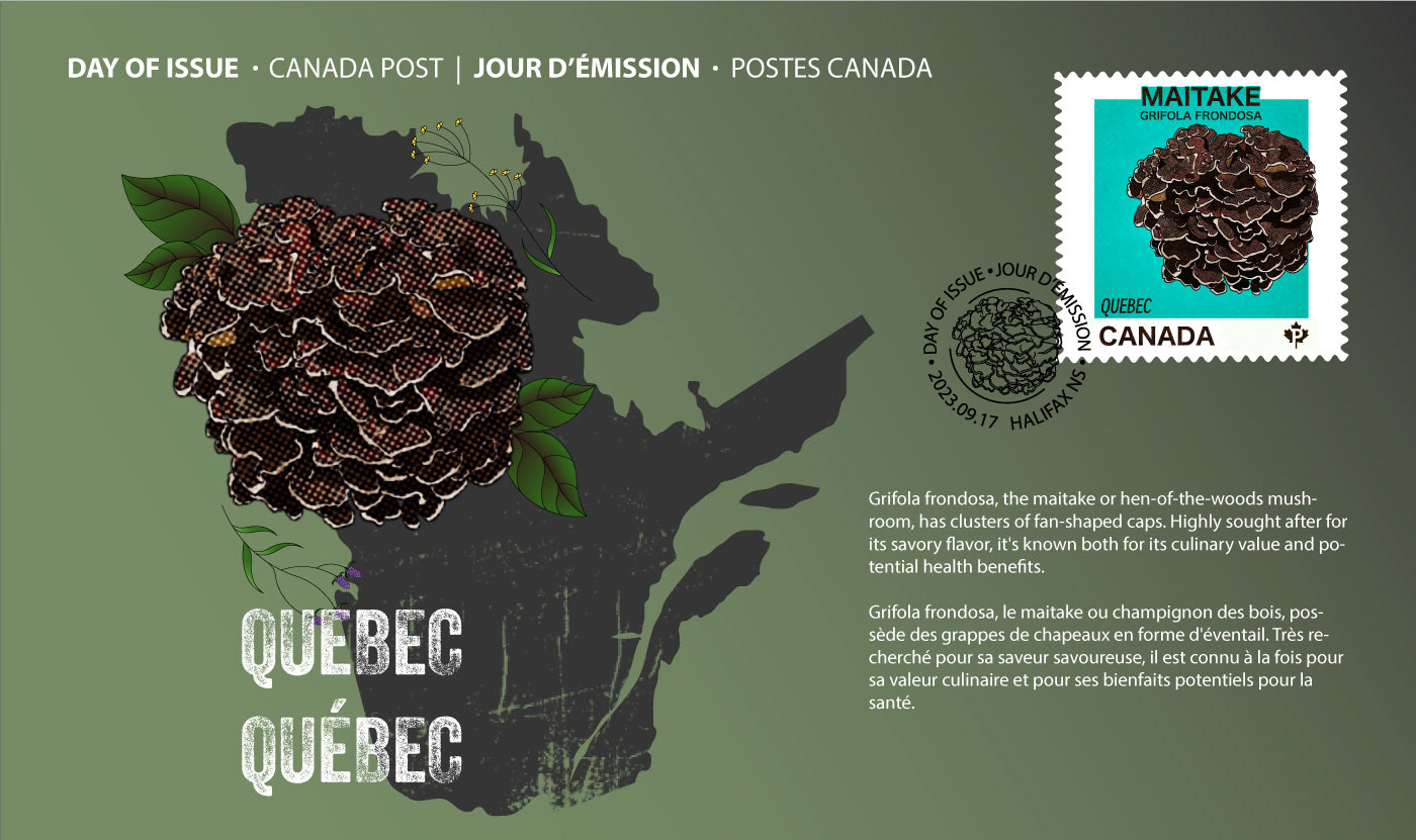 Day of issue for the stamp Quebec Maitake