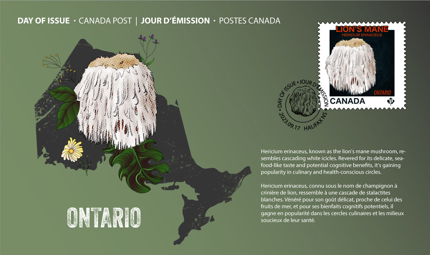 Day of issue for the stamp Ontario Lion's Mane