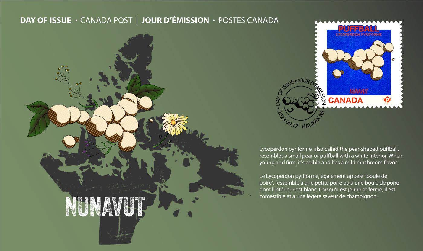 Day of issue for the stamp Nunavut Puffball