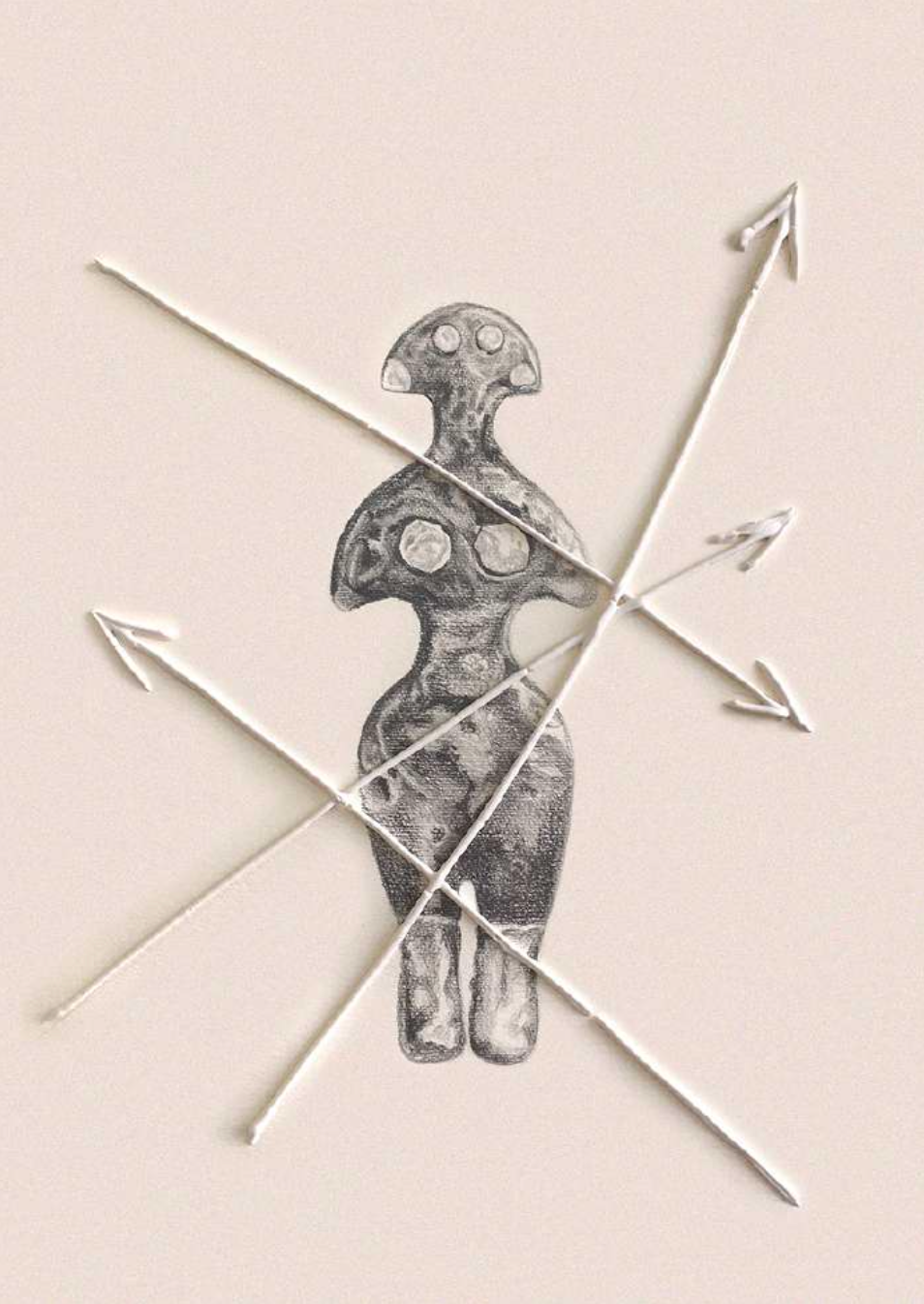 Sin Título, 2023 (Poliptico) | Grafito y enduido sobre papel | 42 x 32 cm.