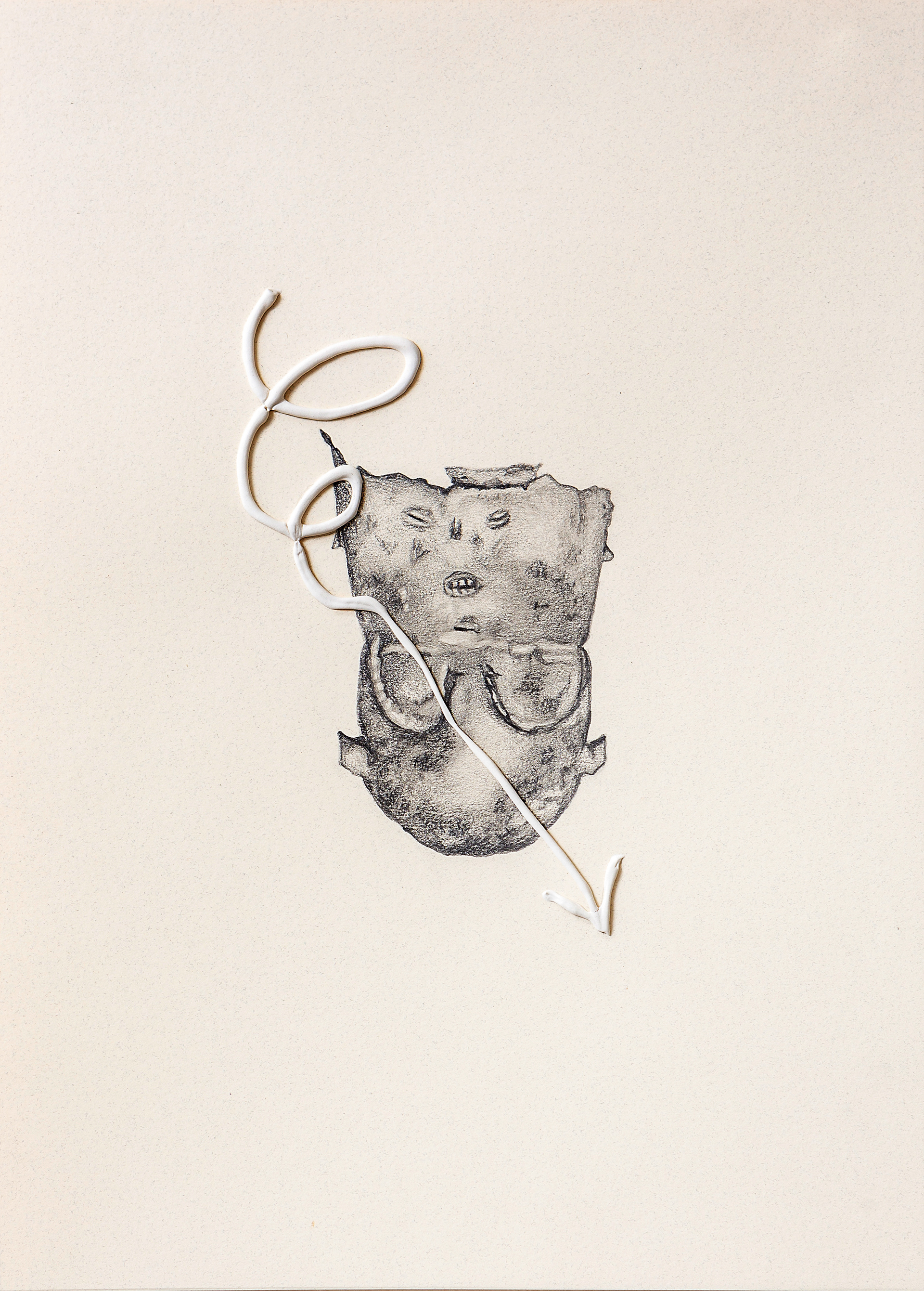 Luciana Rondolini, Sin título 2, 2026, grafito y enduido sobre papel, 35x25cm