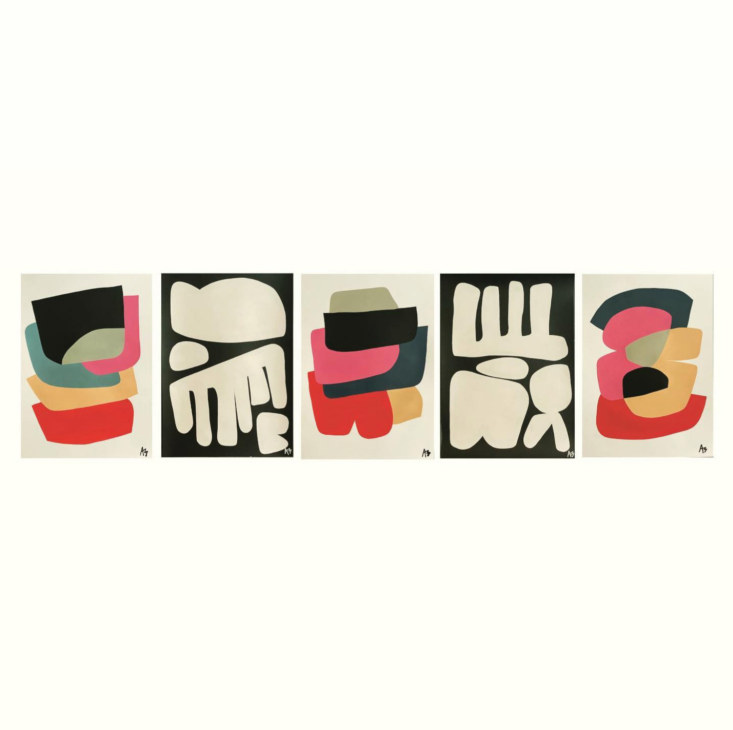 Sin Título, 2023 (Políptico) | Acrílico sobre papel de 400 gr. | 50 x 70 cm. 