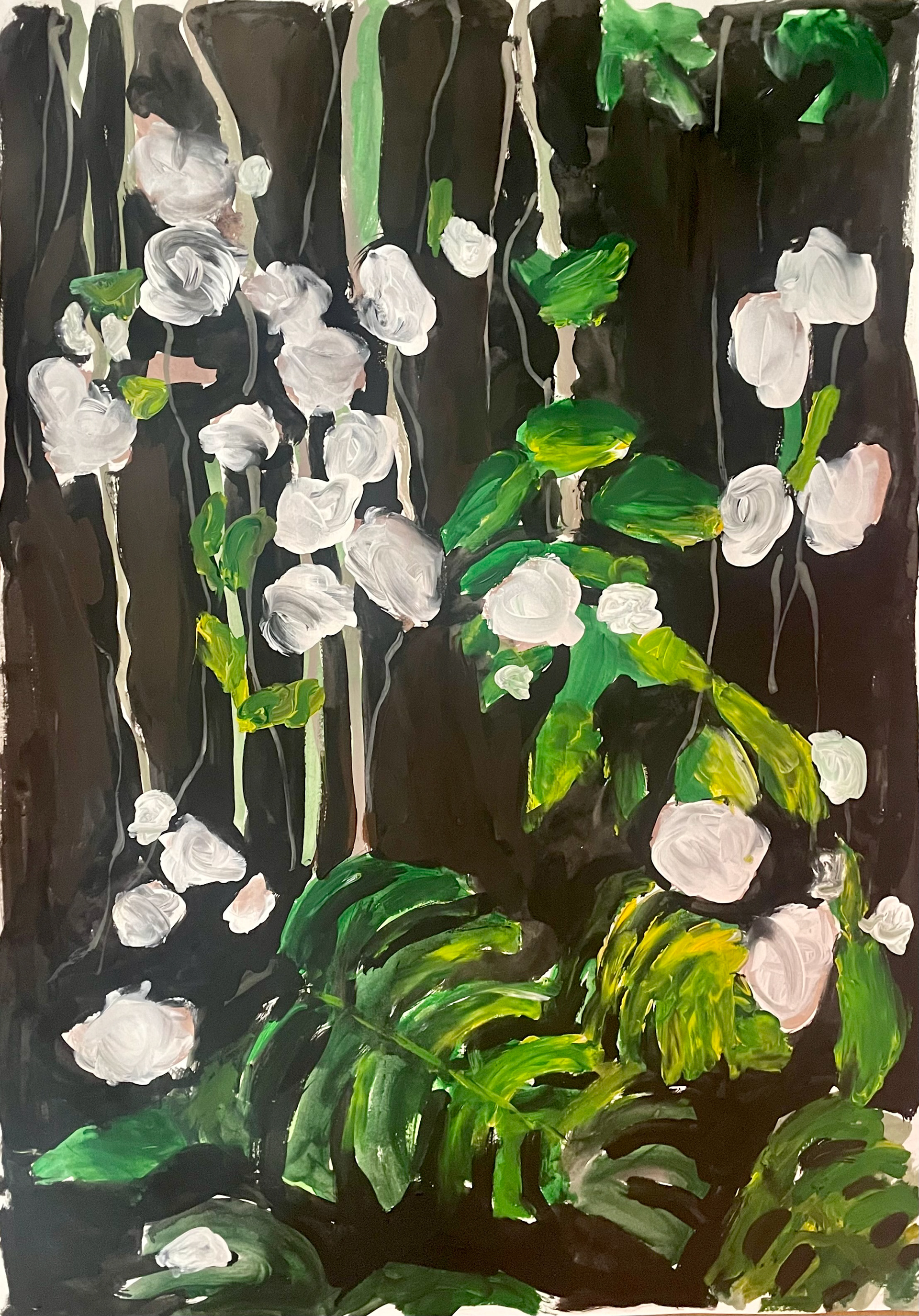 orquideas, 70 x 100, acrilico sobre papel