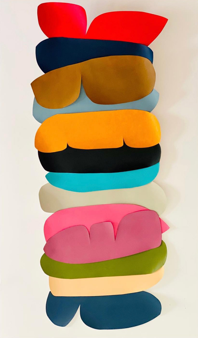 Primarios, 2023 | Collage sobre papel | 150 x 50 cm.