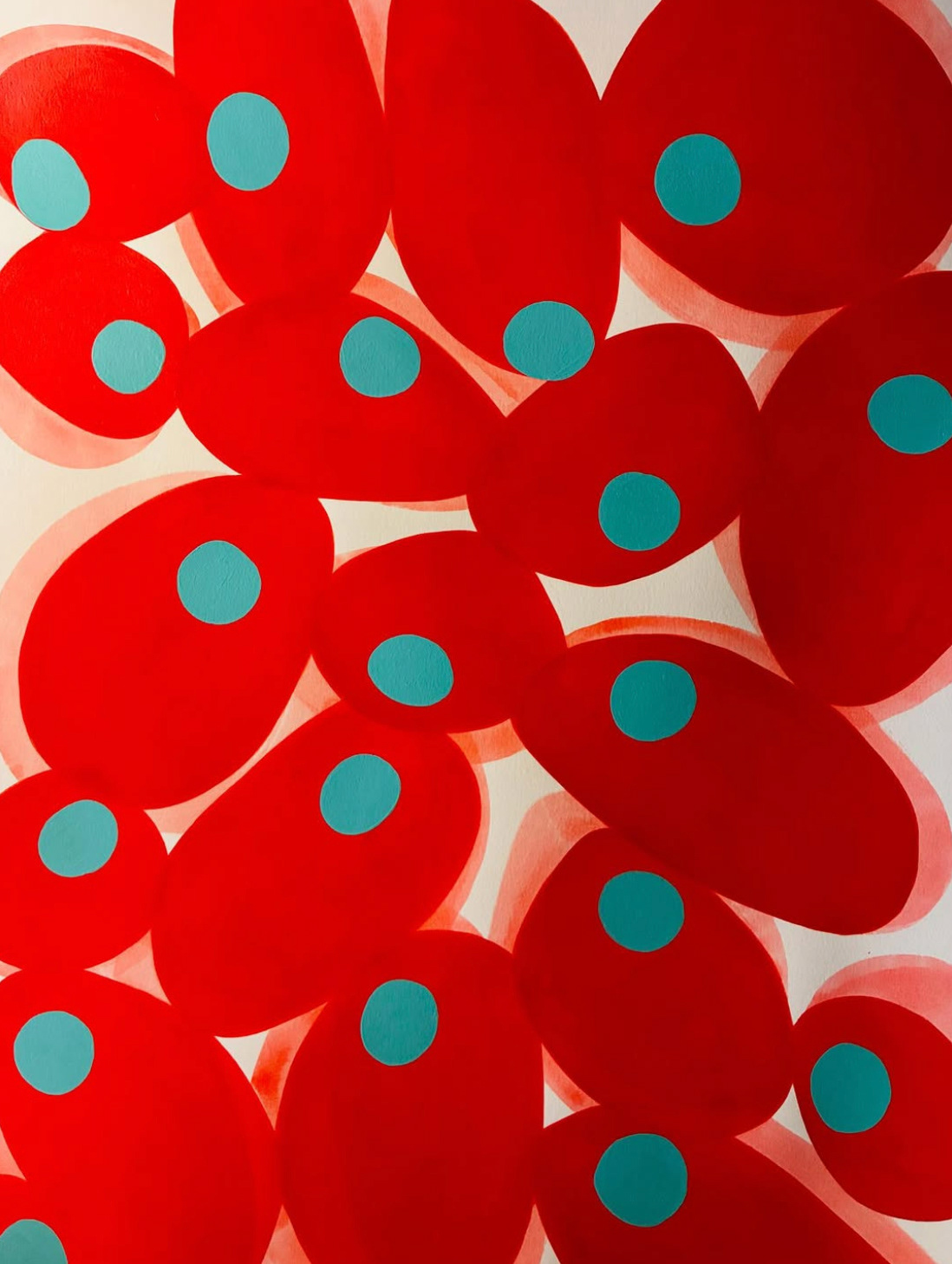 Células, 2025 | Acrílico sobre papel | 50 x 70 cm.