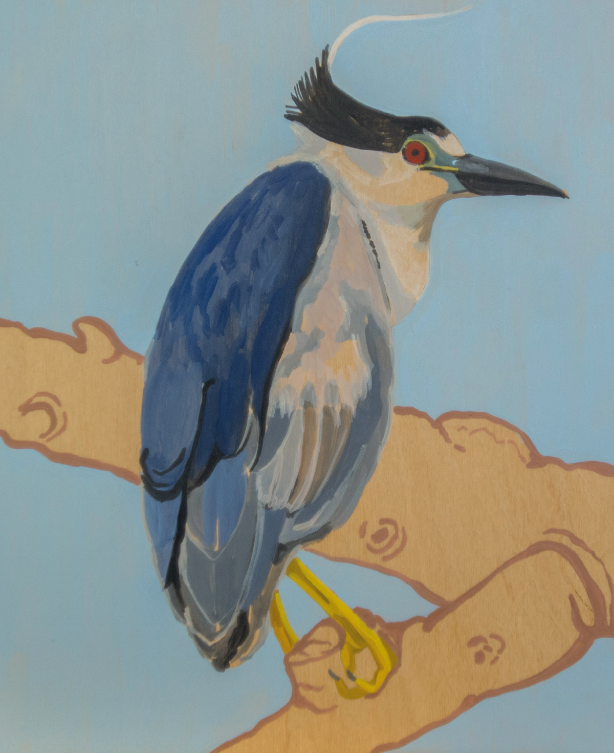 Árbol garza bruja, 2023 | Acrílico sobre madera | 25 x 30 cm.