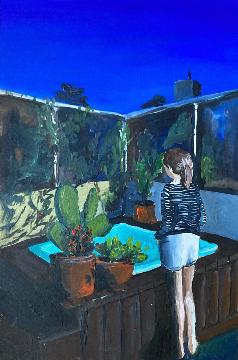 terraza, acrilico sobre tabla, 20 x 30