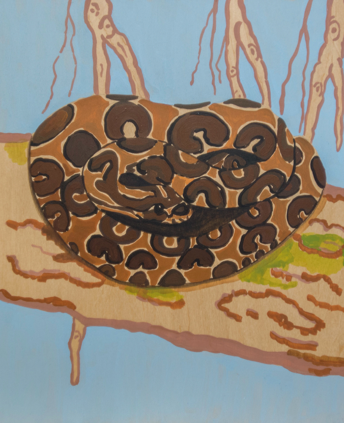 Árbol víbora, 2023 | Acrílico sobre madera | 25 x 30 cm.