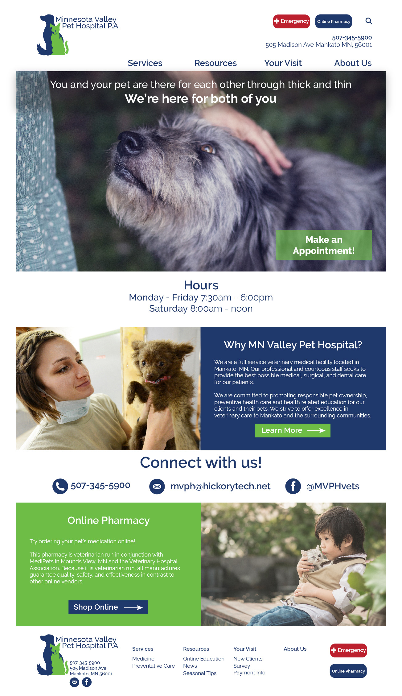 Minnesota Valley Pet Hospital website redesign