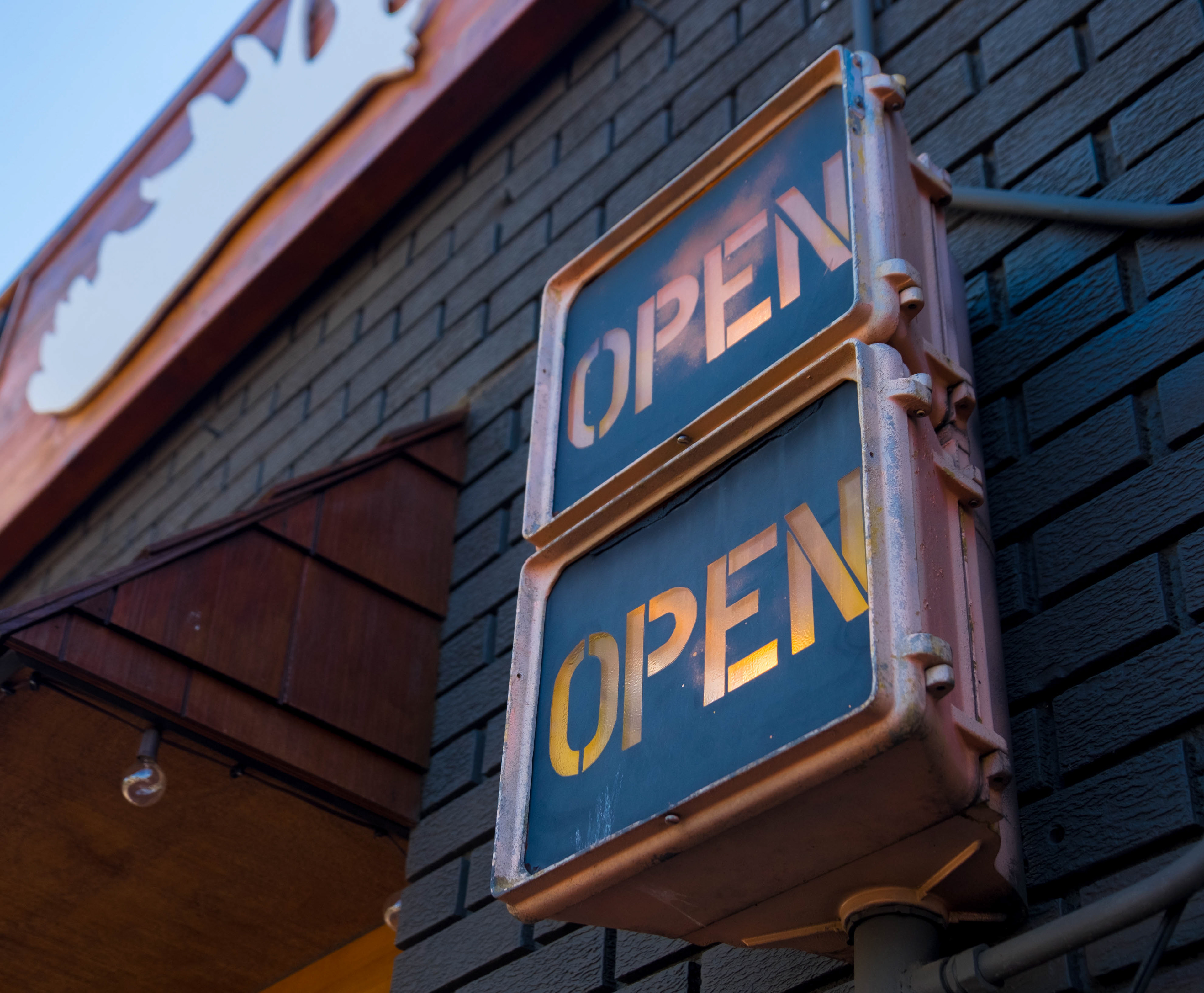 coffee shop open sign