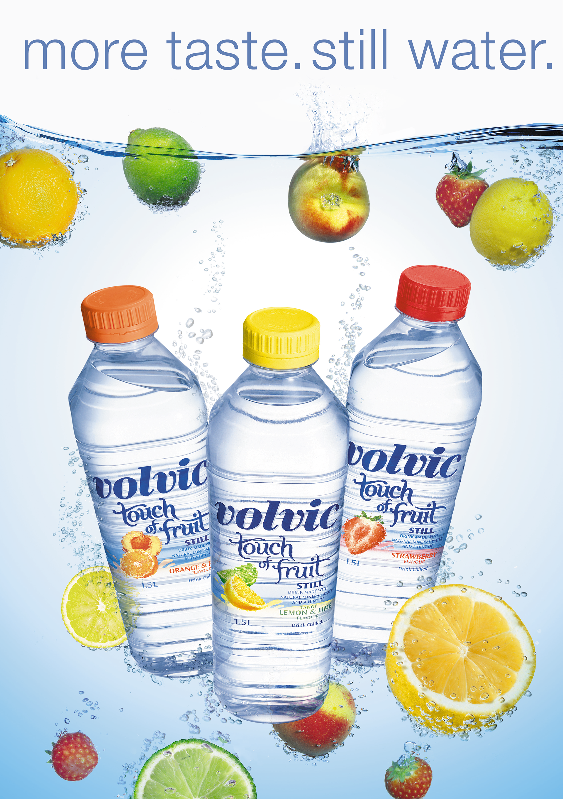 Volvic Touch of Fruit campaign. - London. Art Direction, image and design.