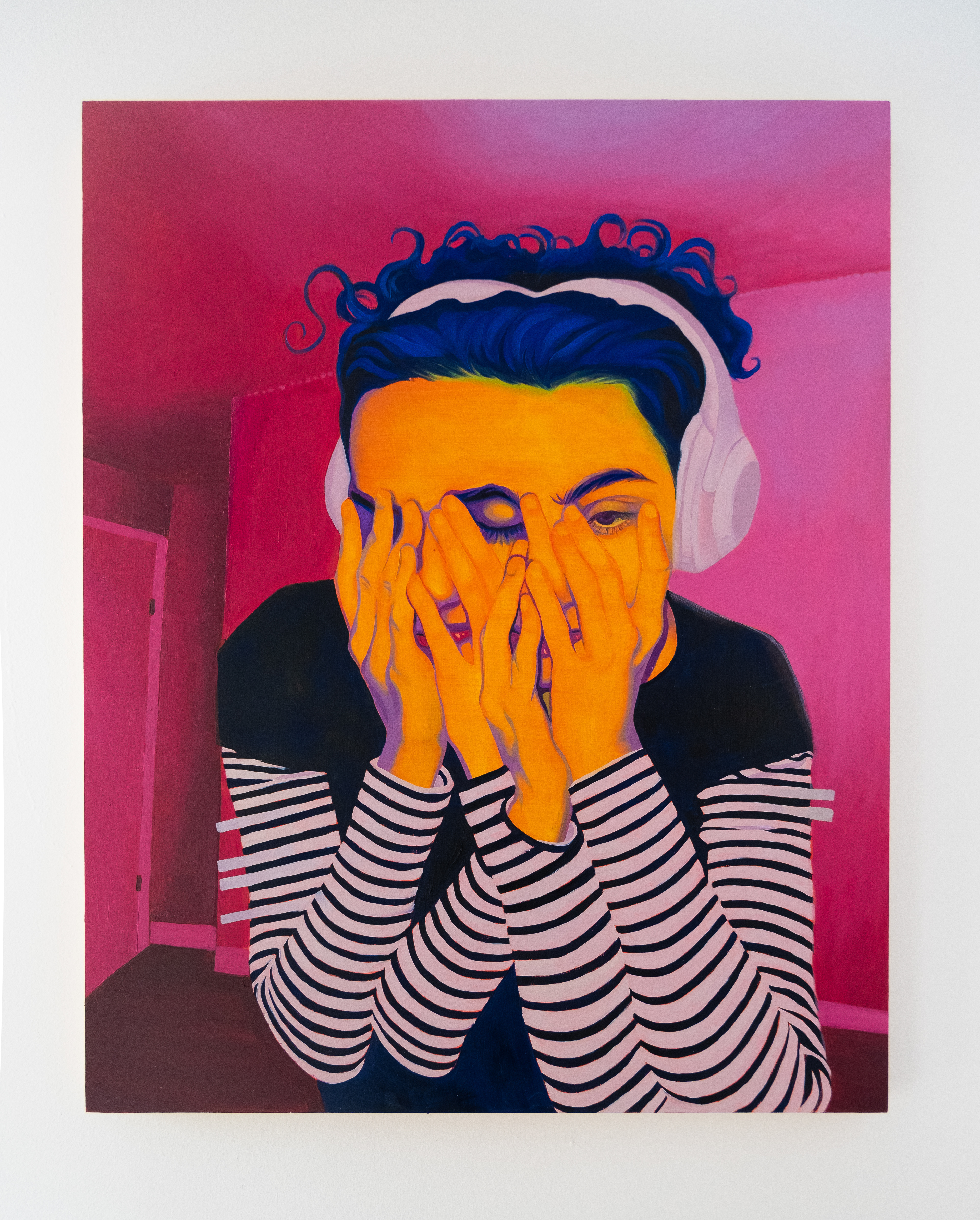 Watching Me. 2024, Oil on Wooden Panel. 16" x 24"