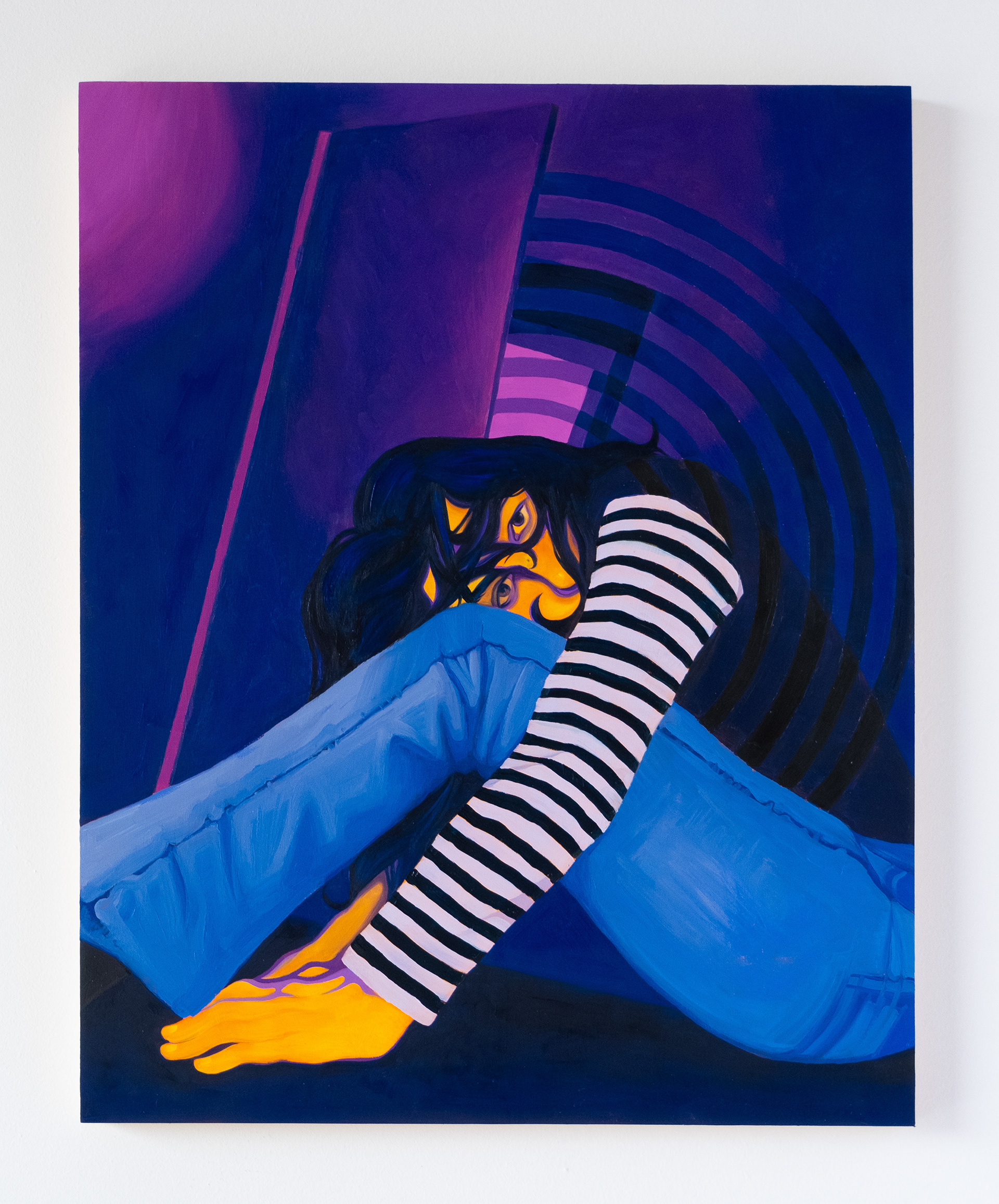 Watching You. 2024, Oil on Wooden Panel. 16" x 24"