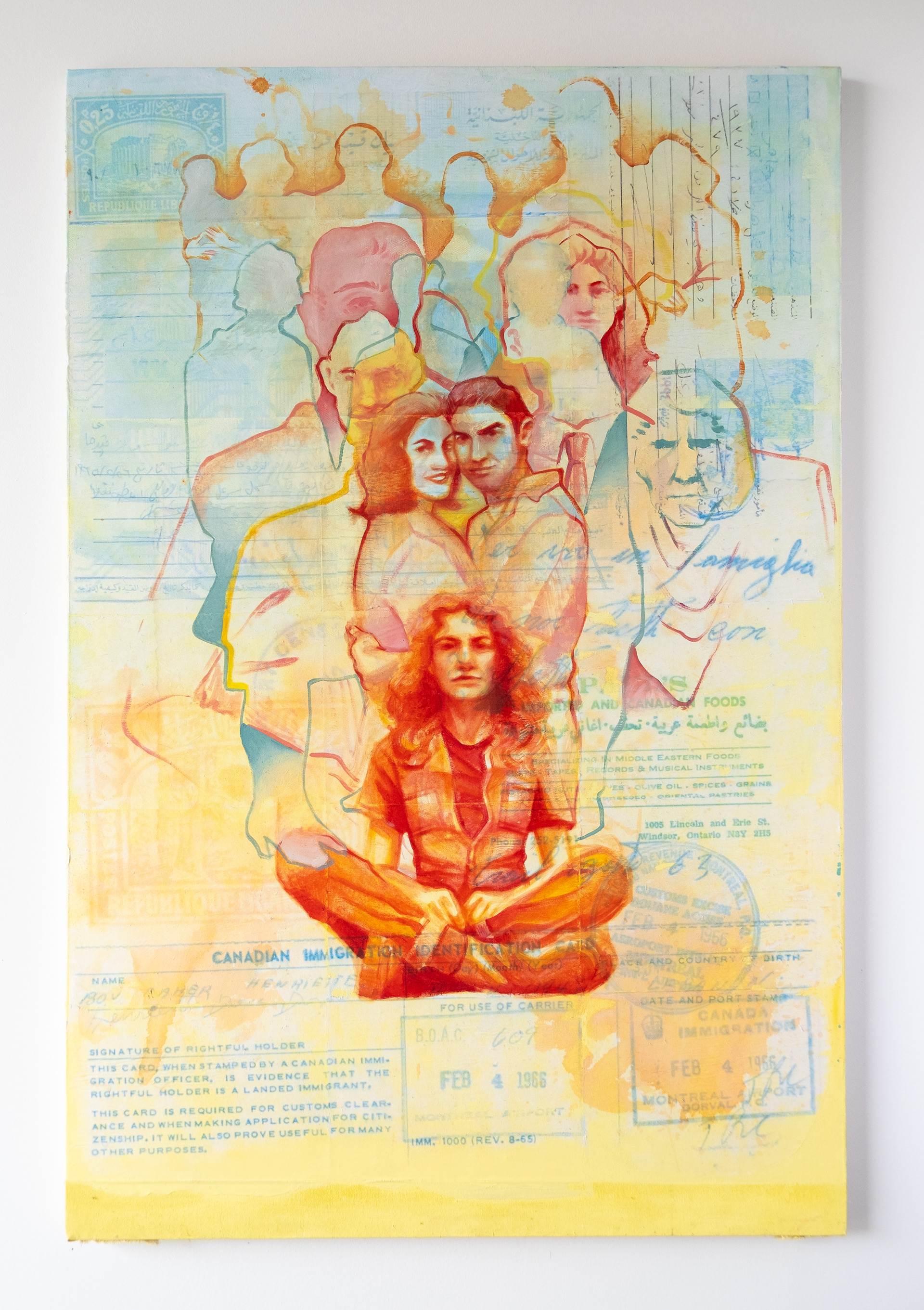 Family Borders, 2023 Mixed Media on Canvas 32” x 48”