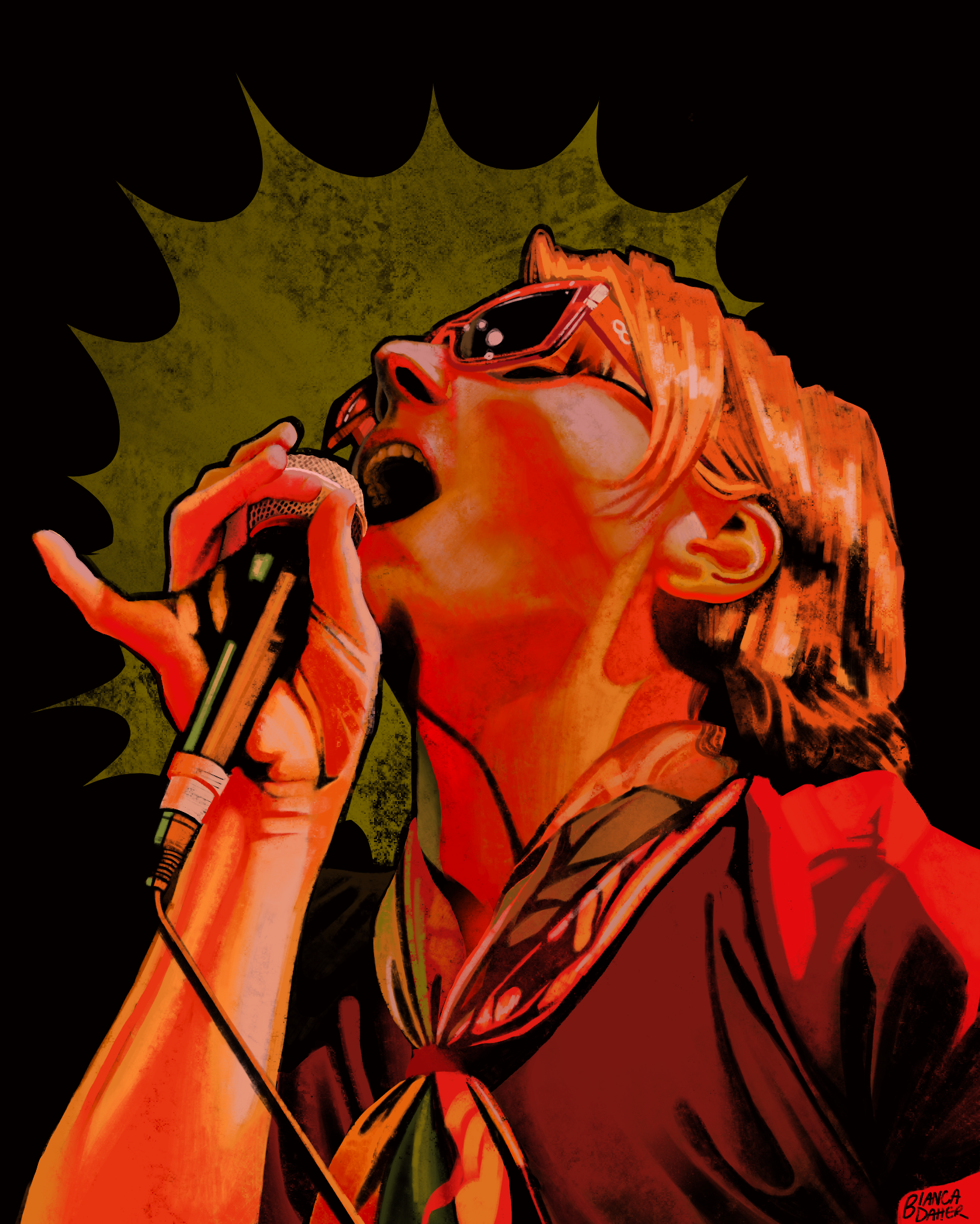 The Drama (Portrait of Gerard Way in Atlanta), 2022. Procreate. 