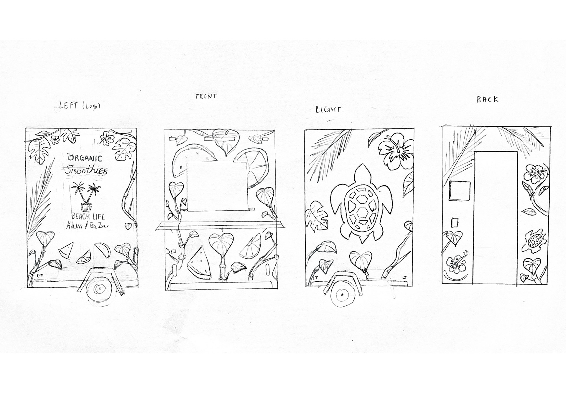 Beach Life Kava Bar - Trailer Concept Sketch