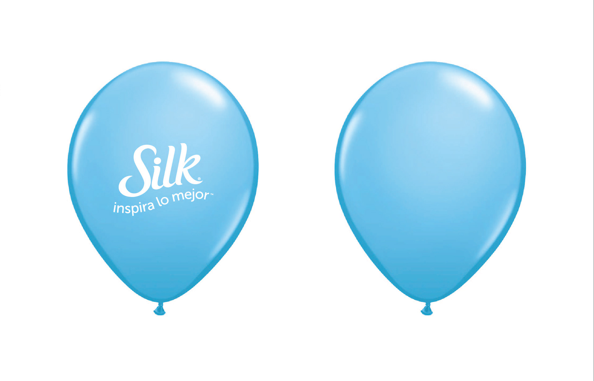 SILK branded blue balloons