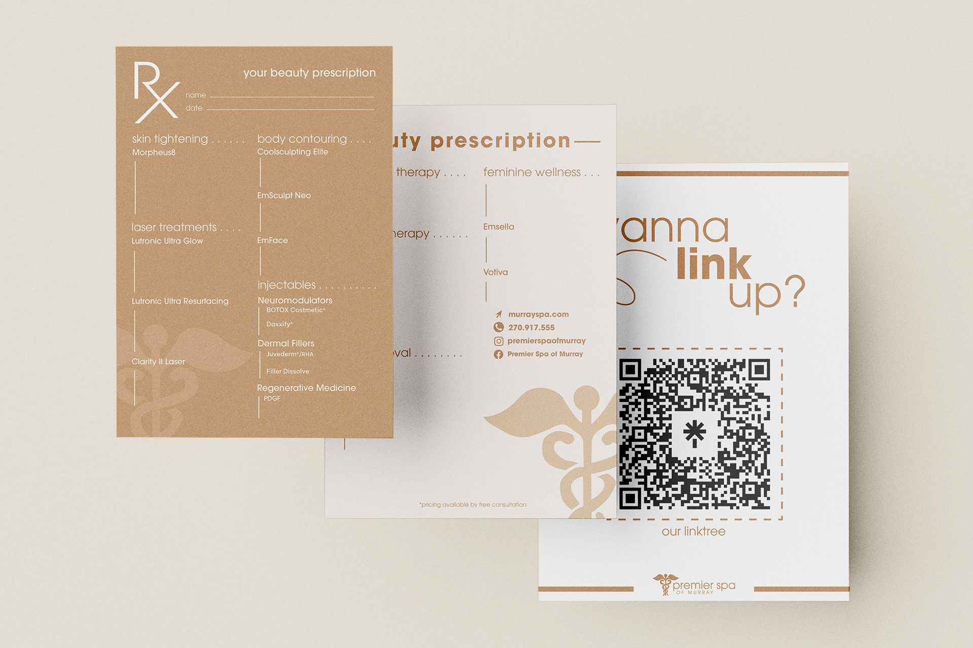 Beauty Prescription and Linktree Signage