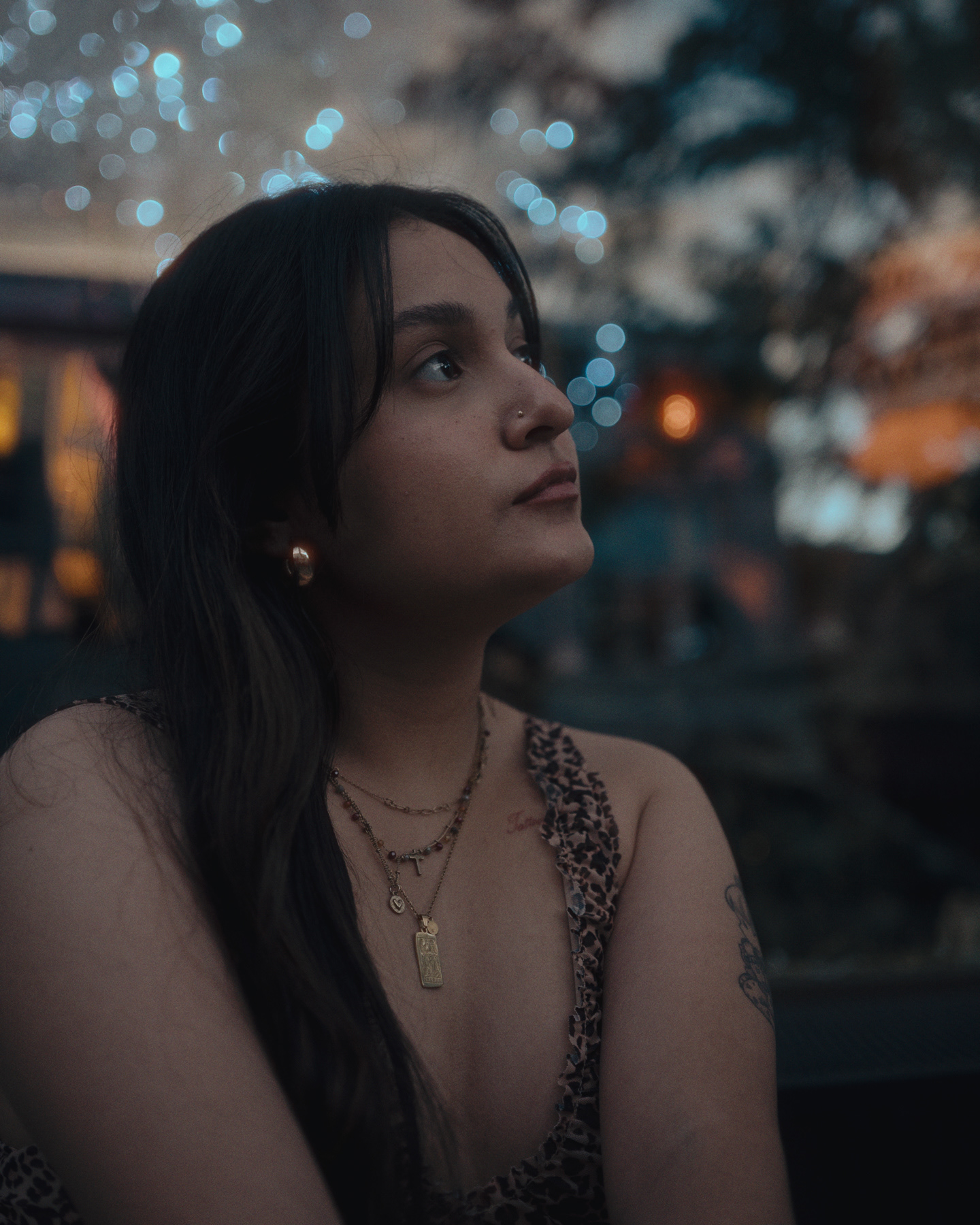 Reflections in a downtown window — evening portrait in Pocatello