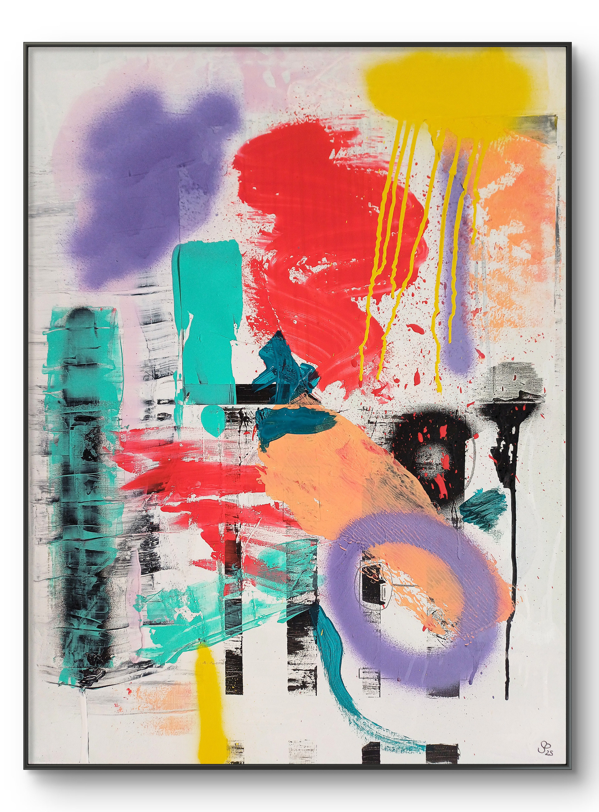 Synapsenfeuer, Mixed Media auf Leinwand, 80x60cm, 2025
