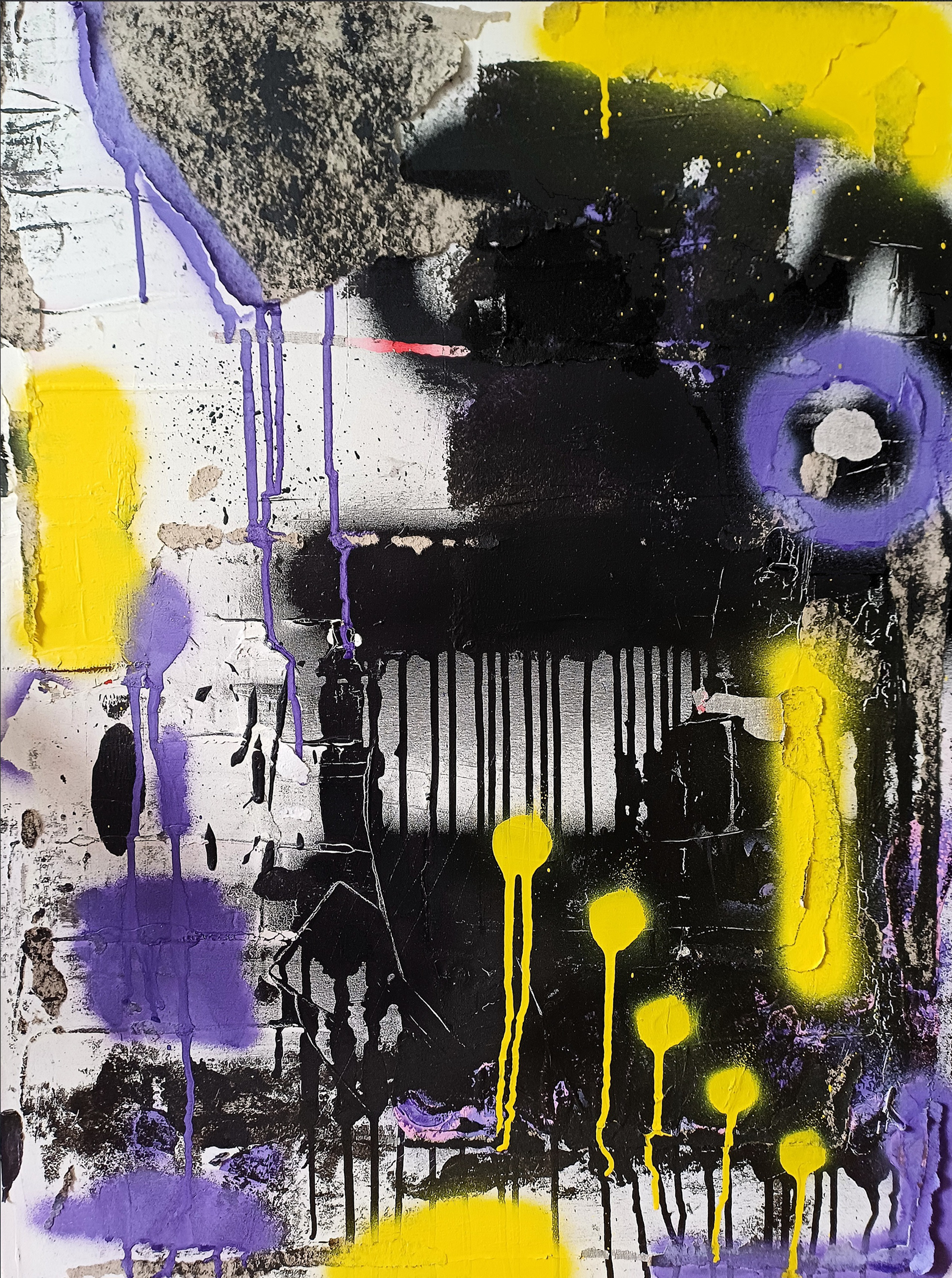 Too much, Mixed Media auf Leinwand, 80x60cm, 2025