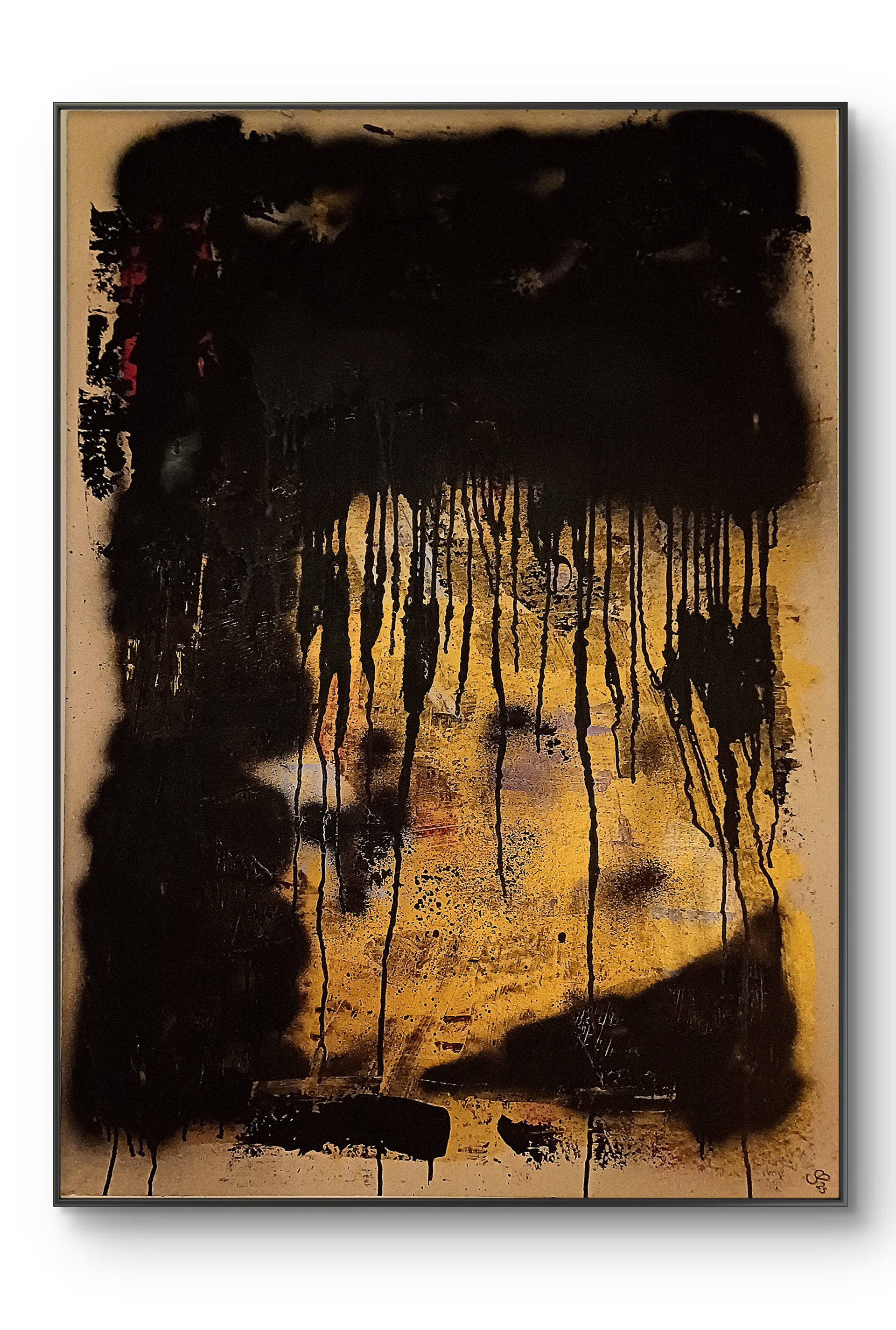 ADHD, Acryl und Spray auf Karton, 100x70cm, 2025
