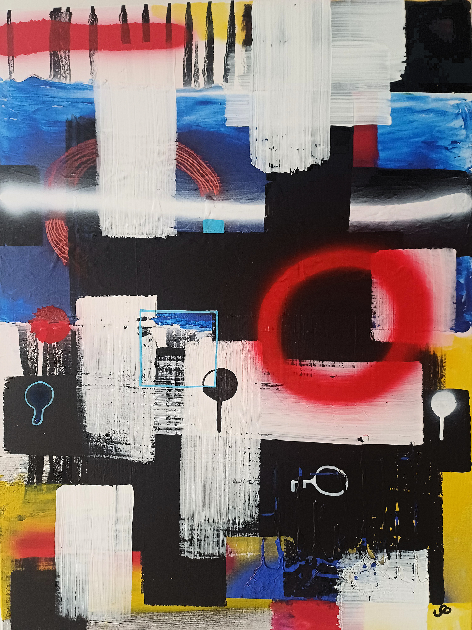 Heimatlos, Mixed Media auf Leinwand, 80x60cm, 2025