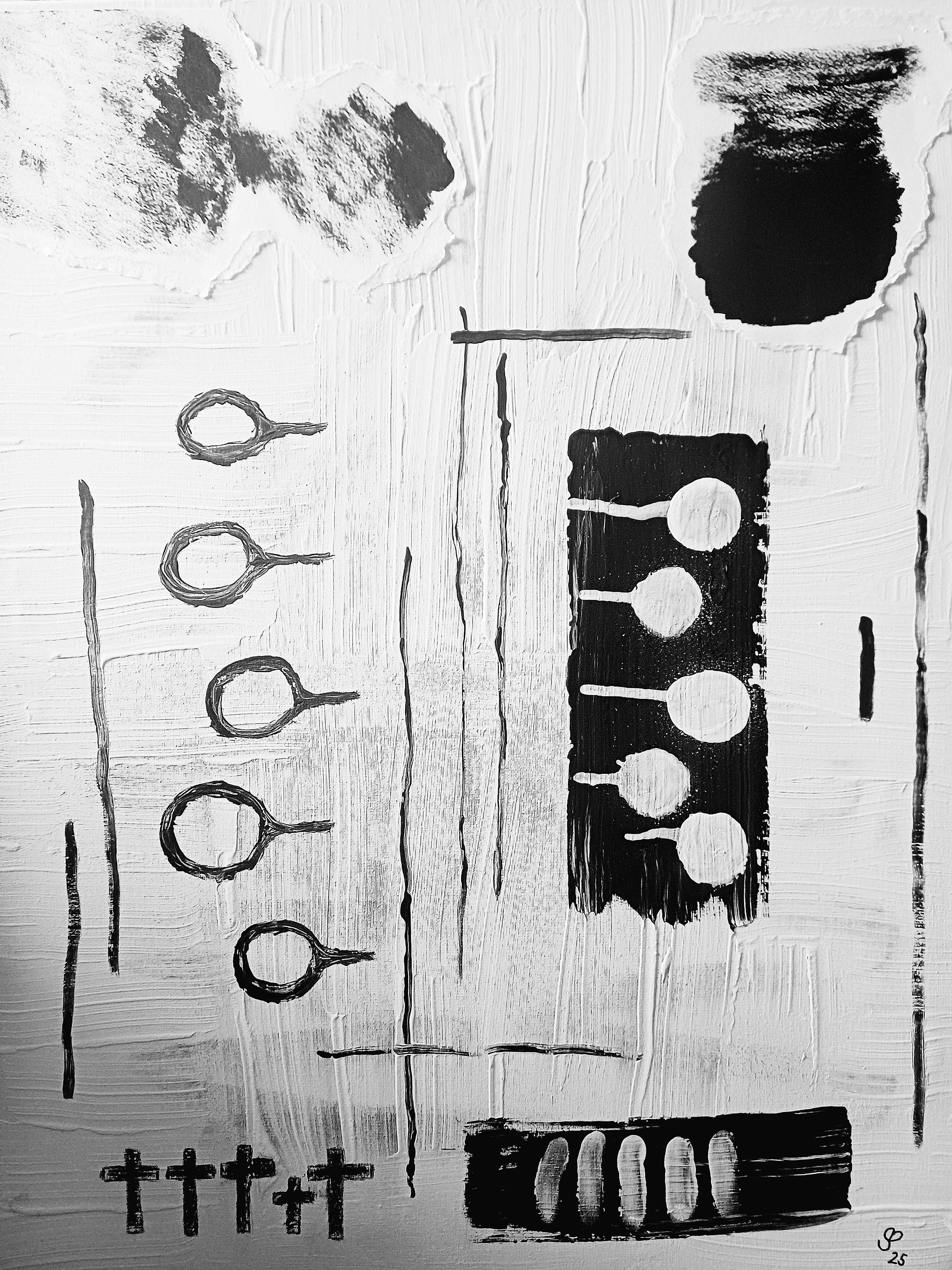 Grenzwerte der Menschlichkeit, Mixed Media auf Leinwand, 80x60cm, 2025