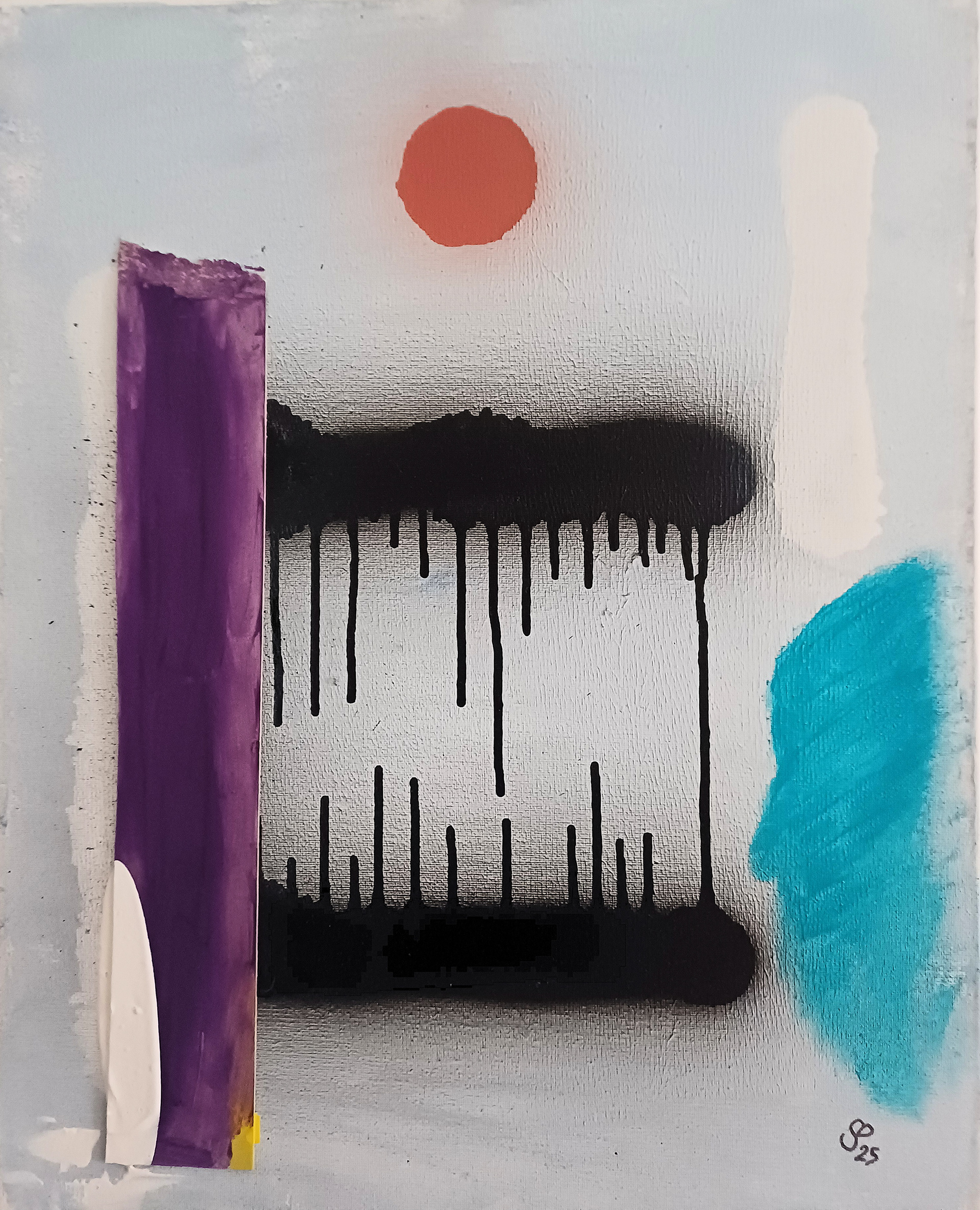 Zwiespalt, Mixed Media auf Leinwand, 60x40cm, 2025