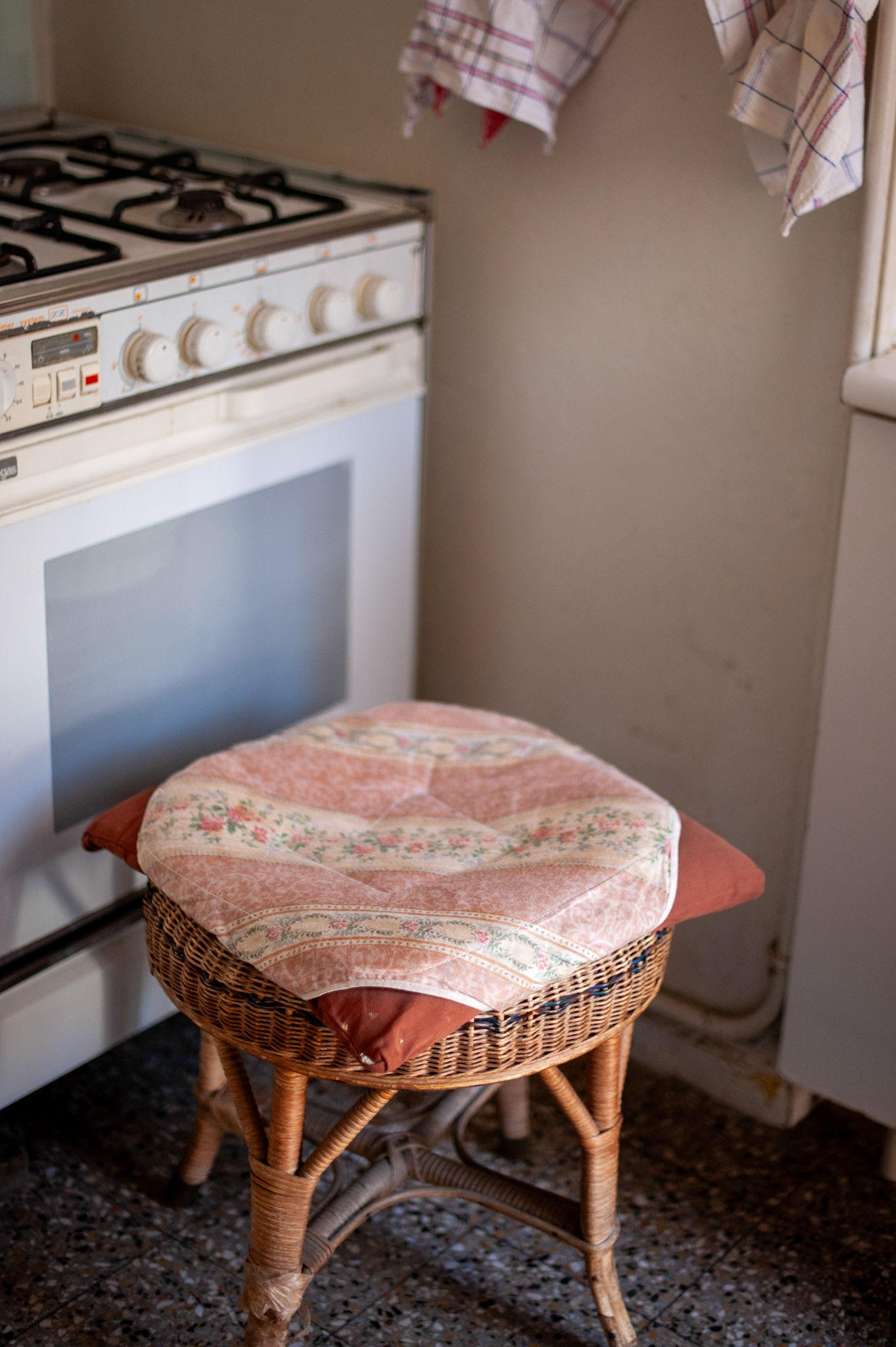 Nonna's padded chair.  She'd sometimes bring this out to the balcony to sit on because it was comfortable.