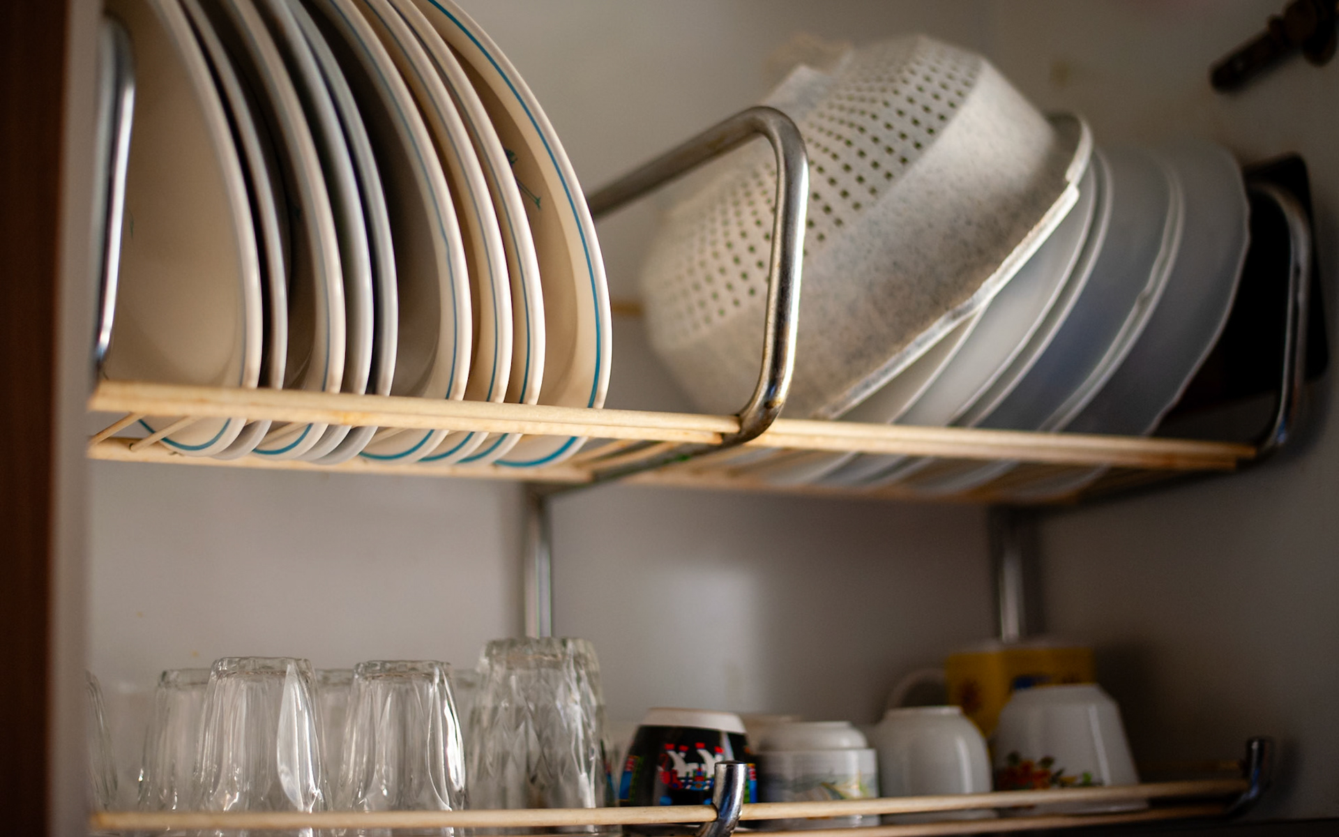 Nonna's dishrack.  She ate her last meal on one of these plates.