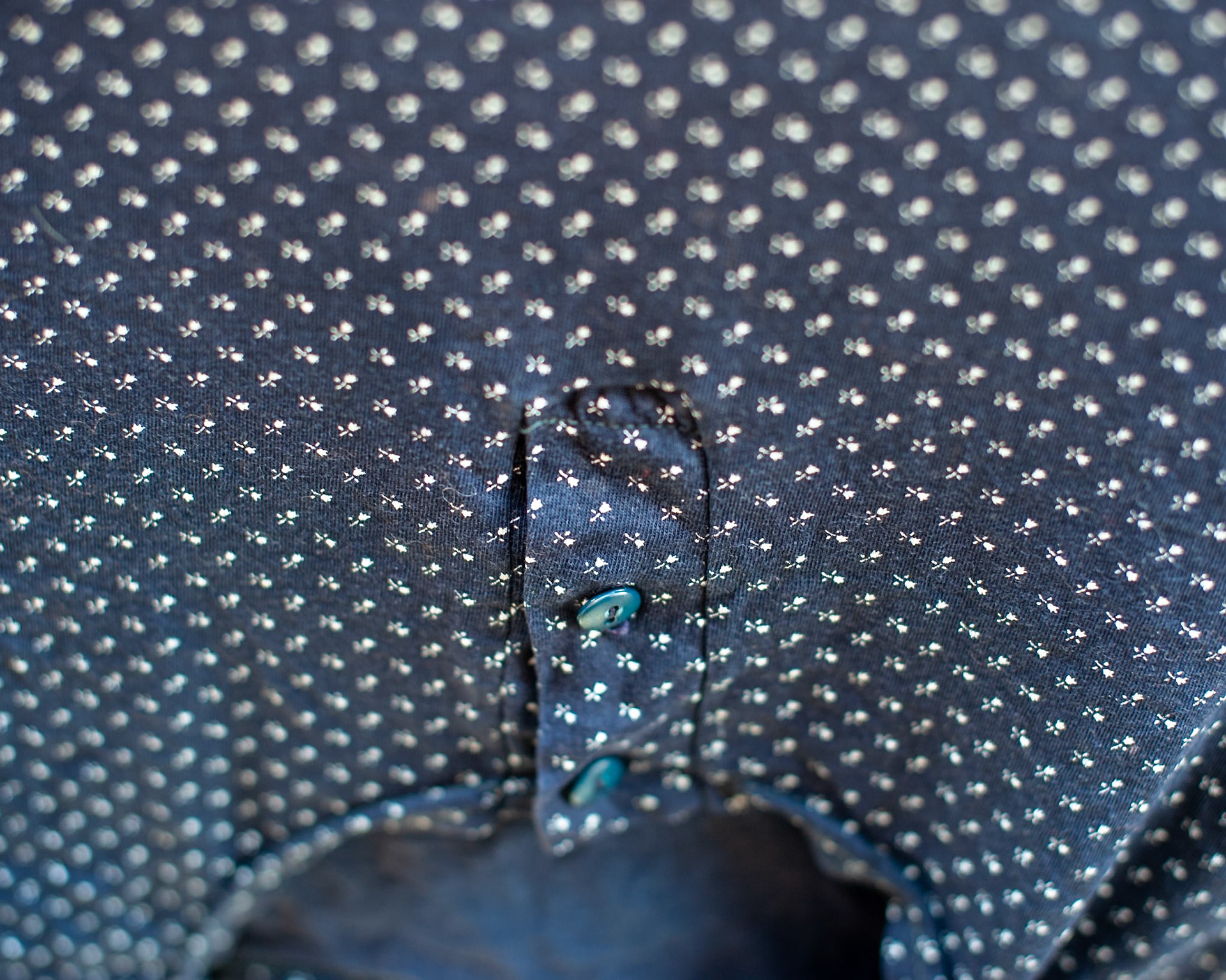A close-up of Nonna's shirt.  After Nonno died, she wore dark clothes for the rest of her life.  I don't remember ever seeing her in anything other than navy blue or black.