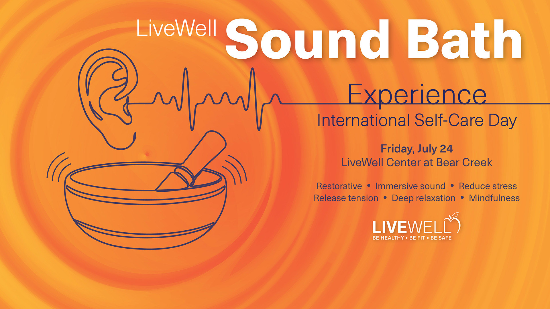 Employee health event. Brand fonts and logos with relevant stock imagery. Created in Adobe Illustrator.  
