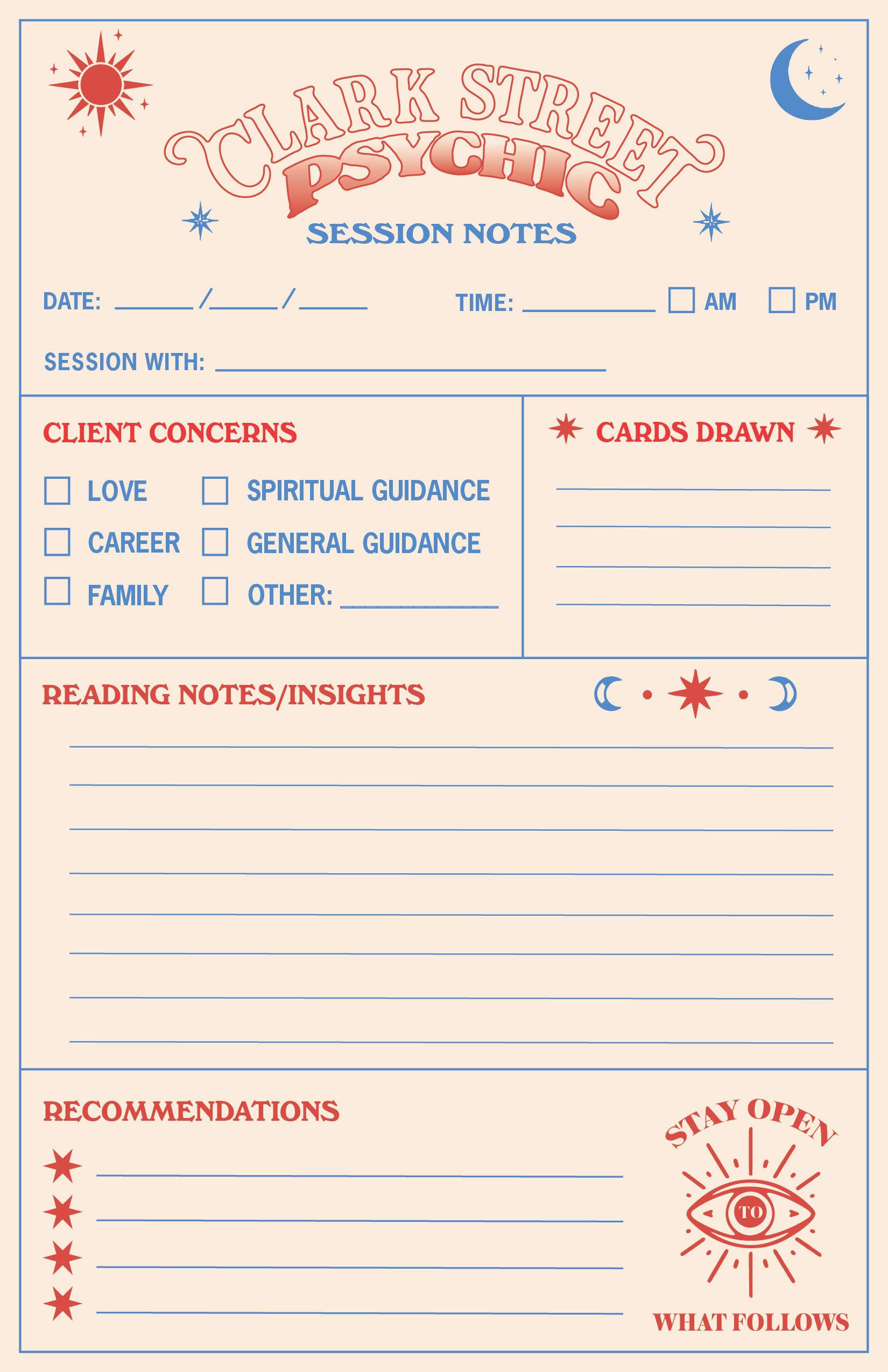 Session Notes Page