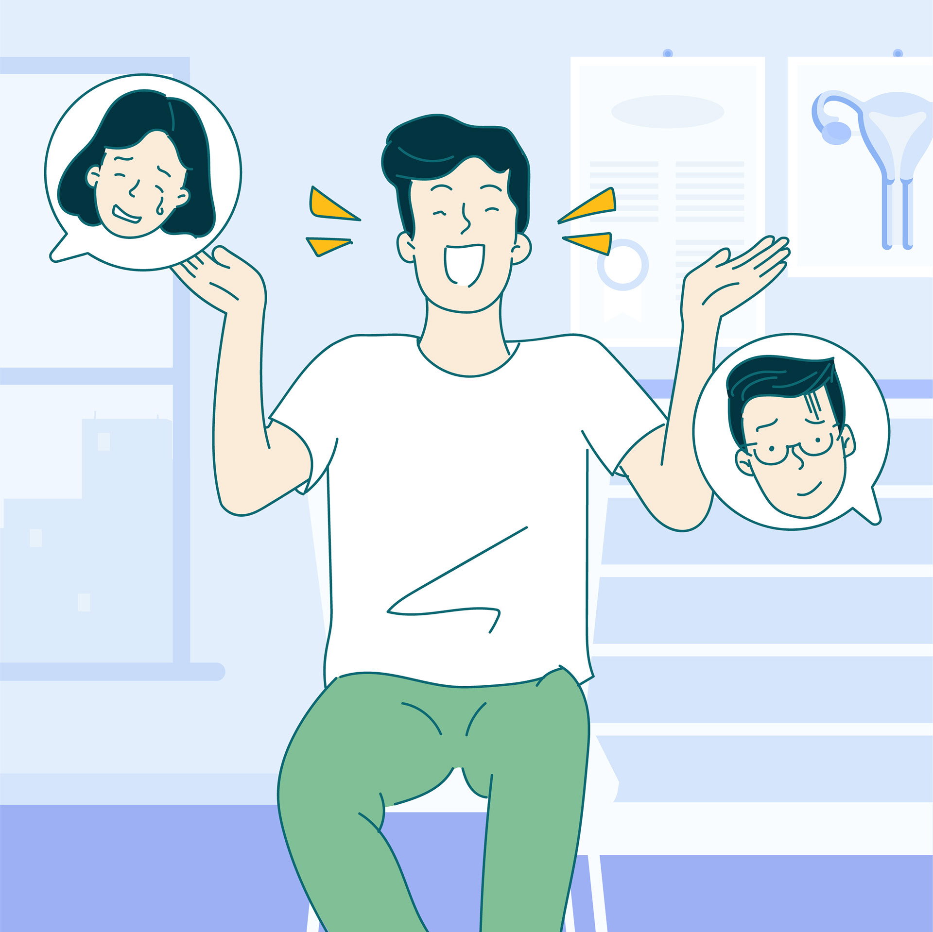 醫師：「另外，避孕本來就不是只有女生一個人的事情，男生也要做好措施！」  世帥：「醫師，那我就快射的時候拔出來就好啦！我很會控制的！」  醫師：「這不是說你要控制就能控制的！」  世帥：「醫師，那我是不是快射的時候再把套子戴起來就可以，也是有戴啊！」  醫師：「....」