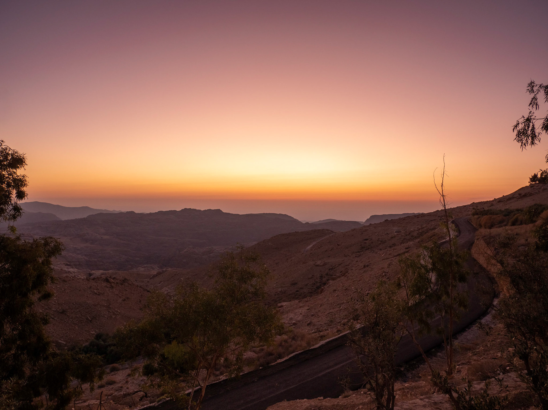 Dusk over Wadi Musa, Jordan