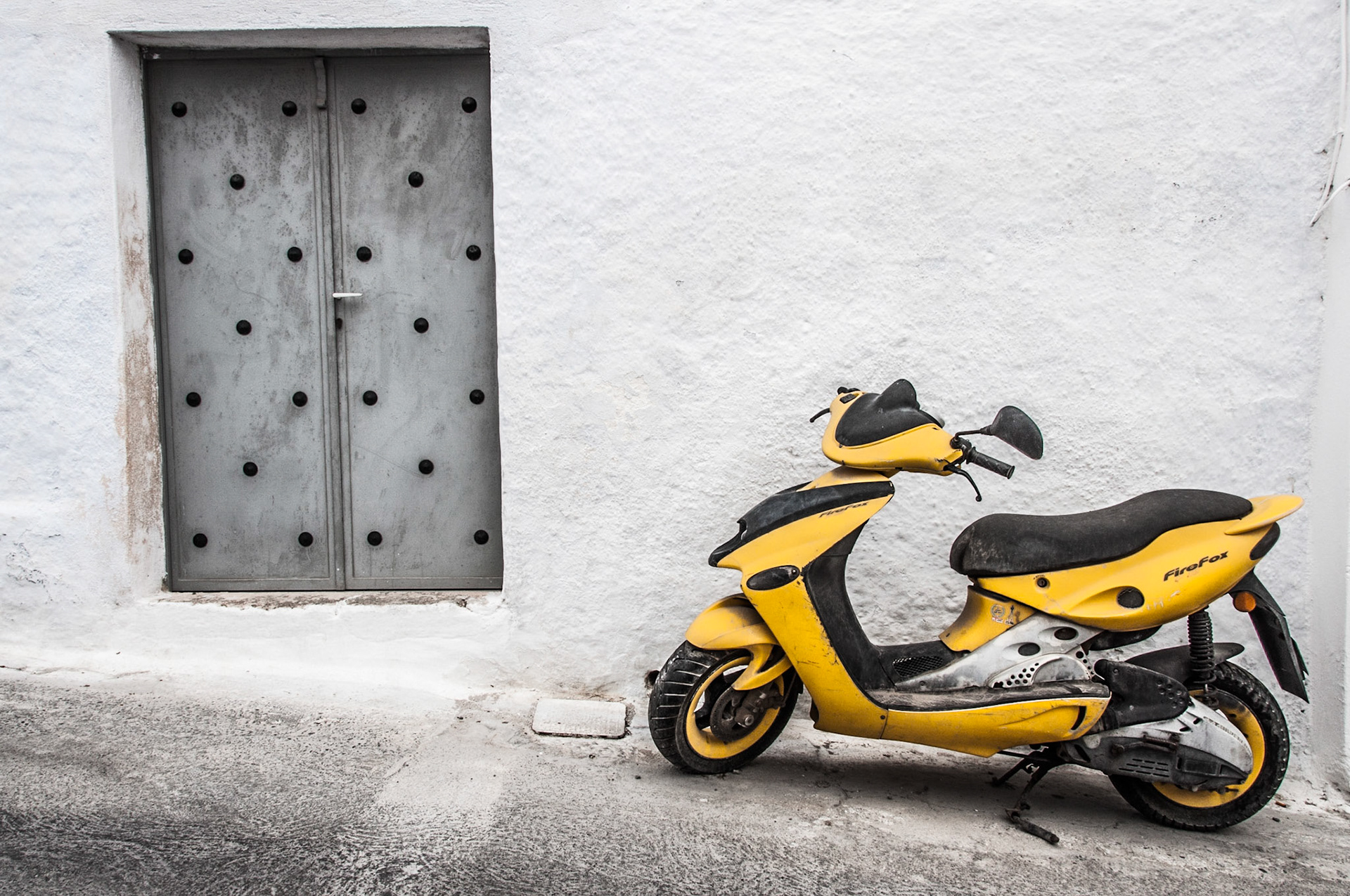 Yellow scooter
