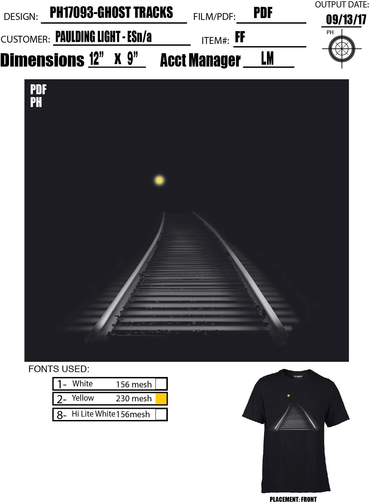 GHOST TRAIN JOB SHEET