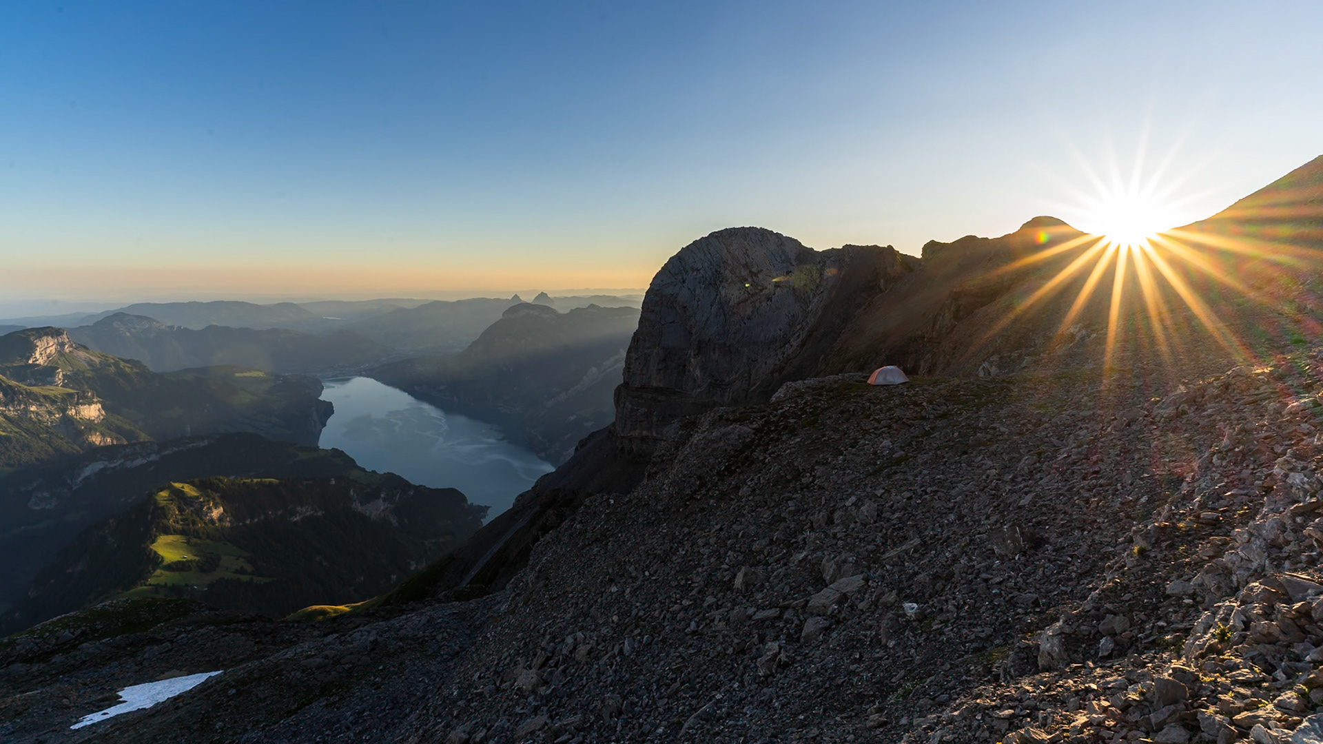 Breathtaking Sunrise Over Gitschen in the Swiss Alps