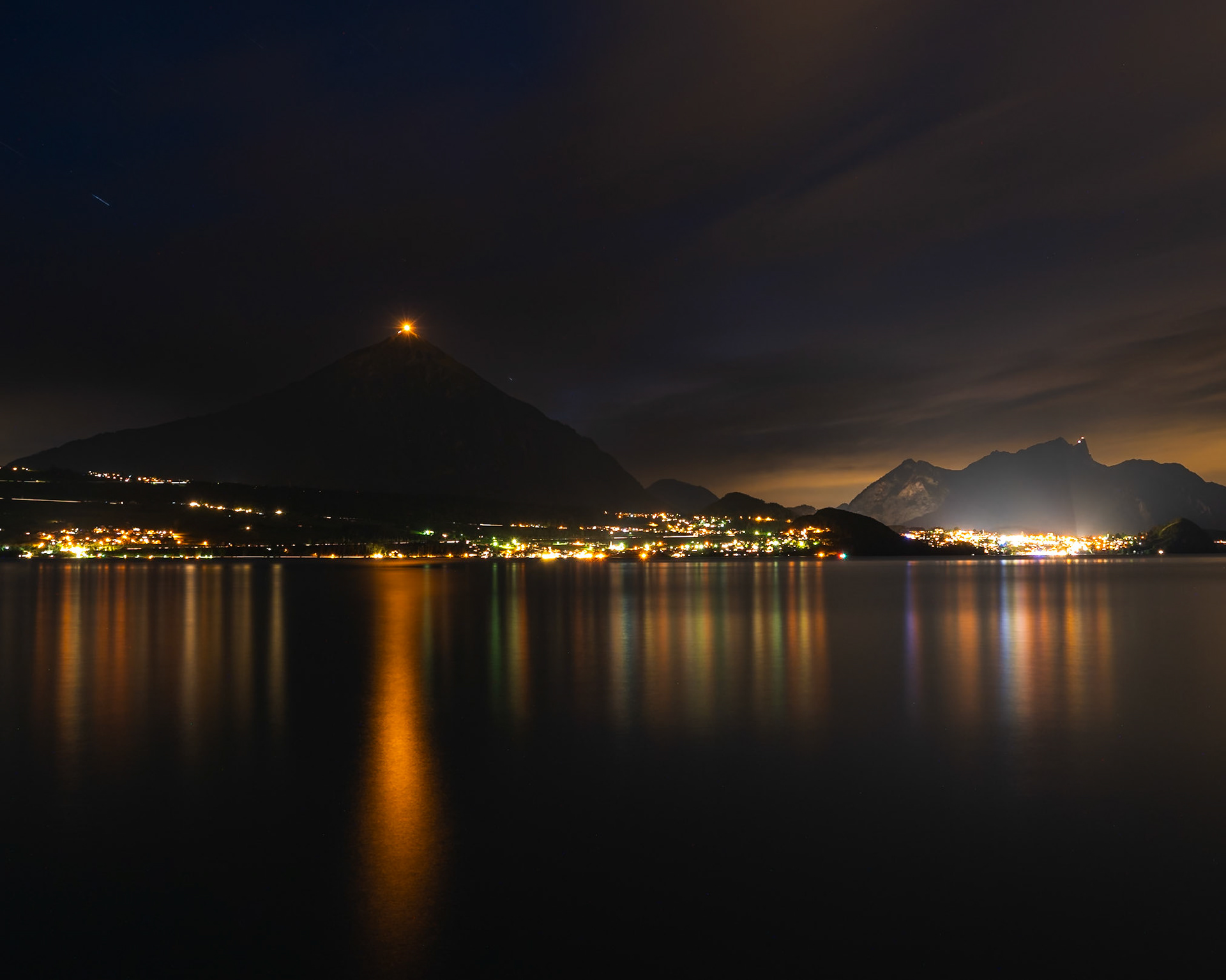 Magical Night View of Thun Lake and Niesen