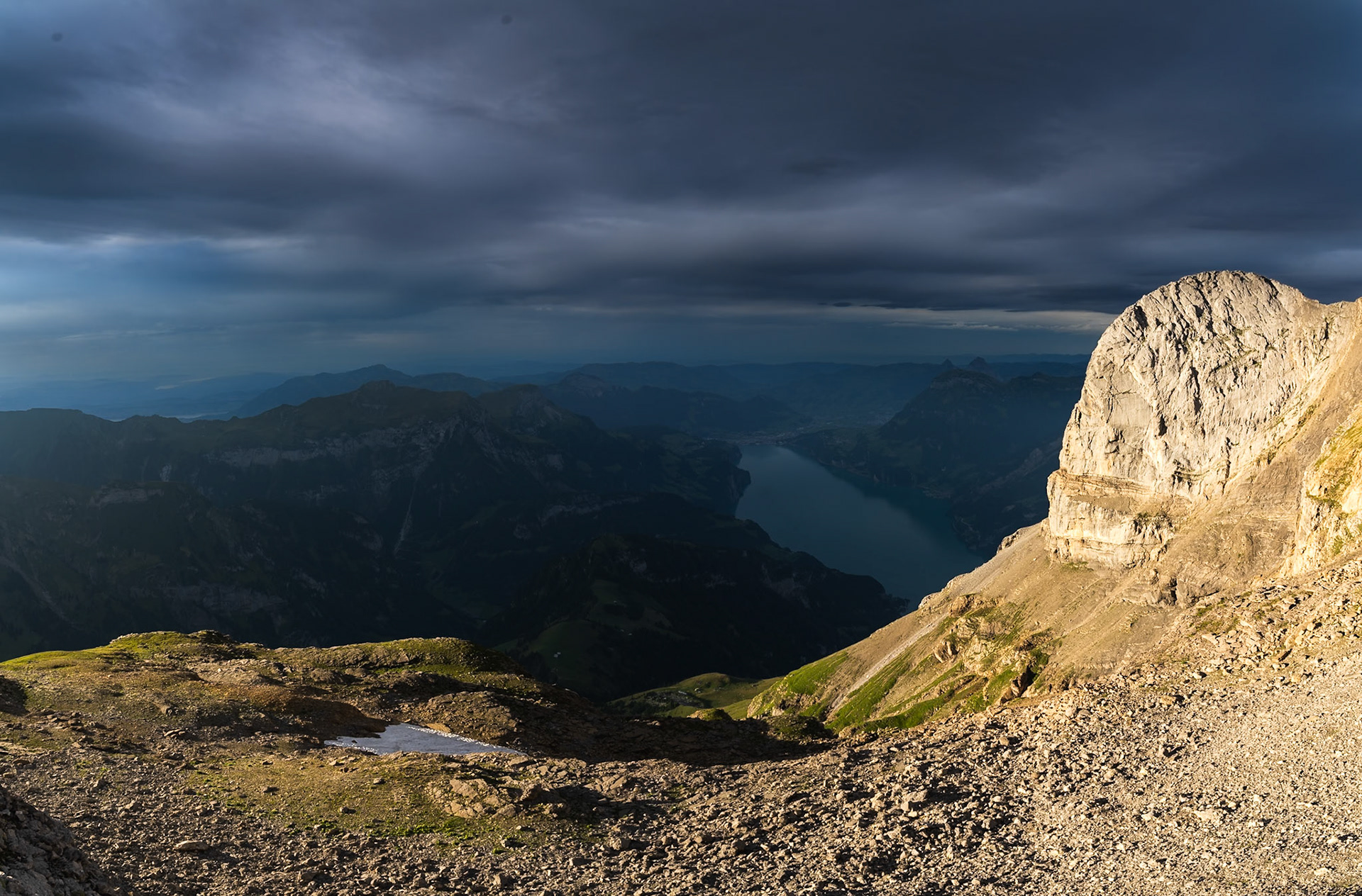 Stunning Sunset Over Gitschen in the Swiss Alps
