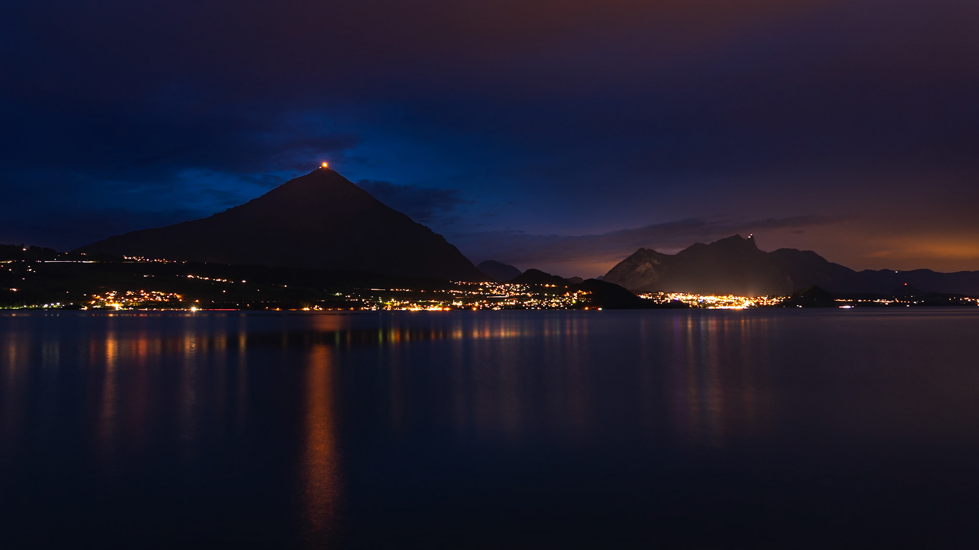 Magical Night View of Thun Lake and Niesen