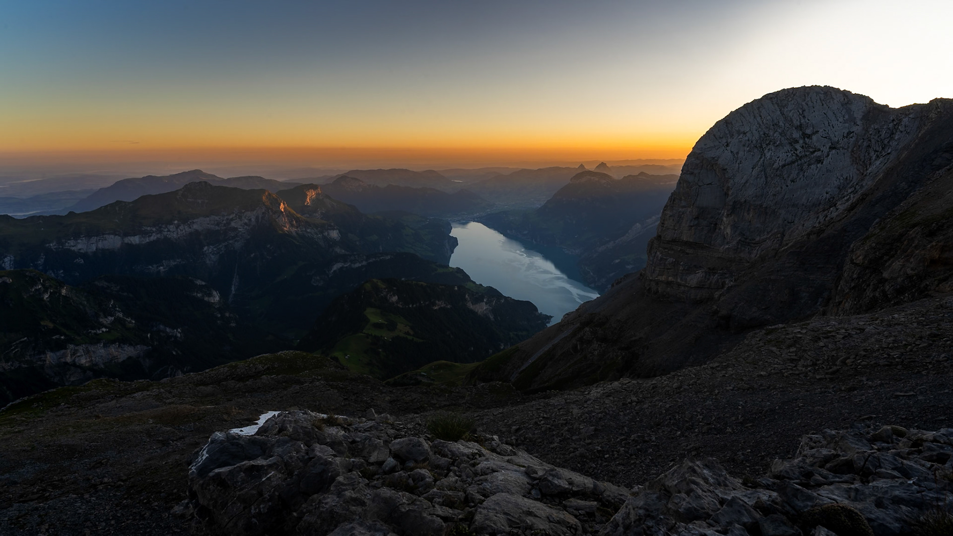 Breathtaking Sunrise Over Gitschen in the Swiss Alps
