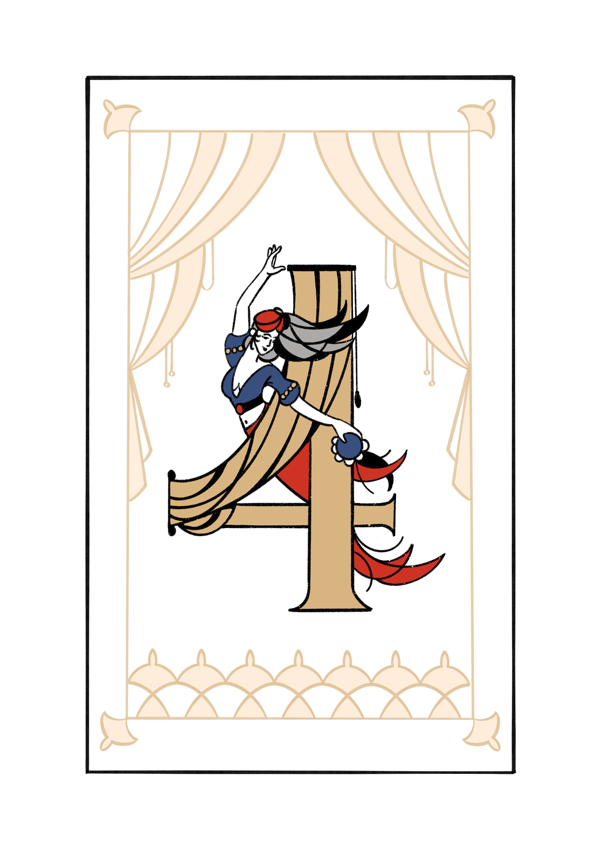 Persian Play Card Game Design, Procreate Illustration, 2.5×3.5 inch, 2023