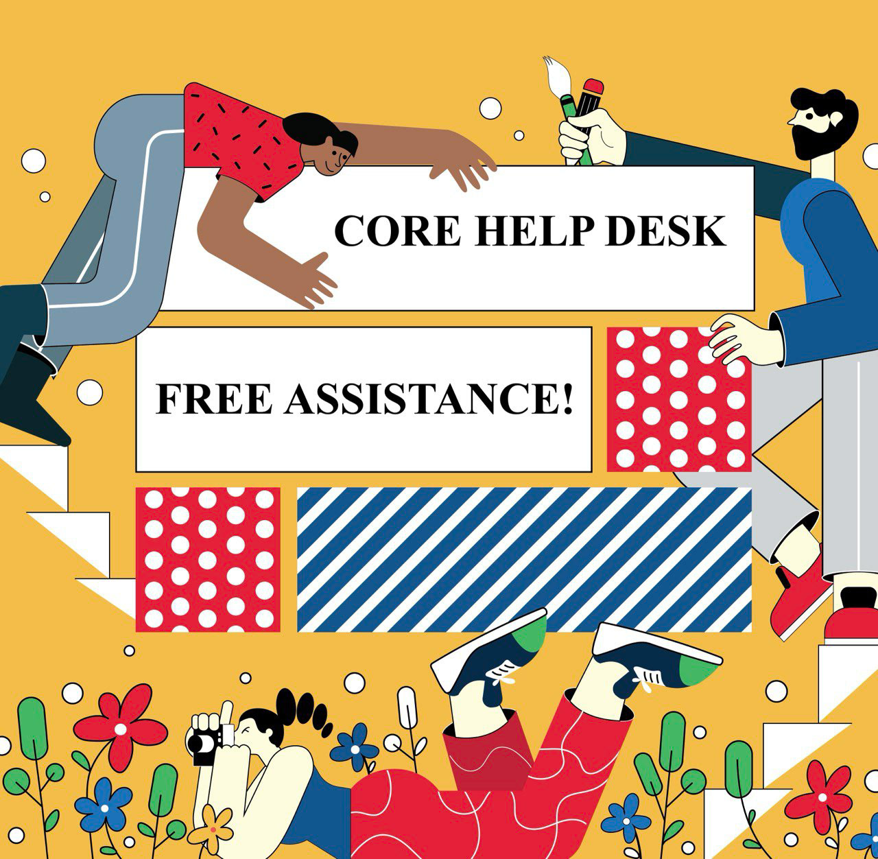 Core Help Desk Poster Design, Iowa State University, 30×60 inch, 2023