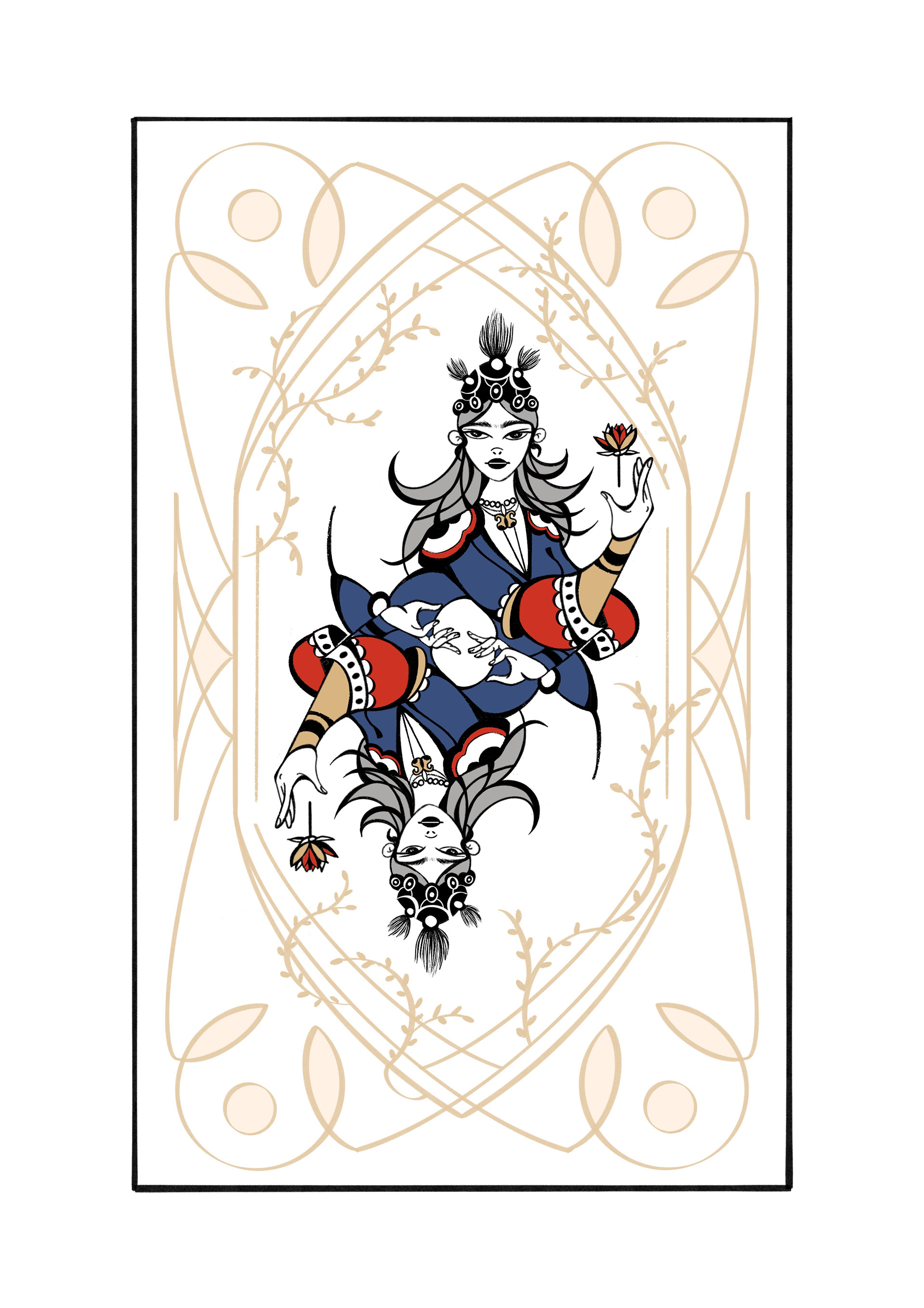 Persian Play Card Game Design, Procreate Illustration, 2.5×3.5 inch, 2023