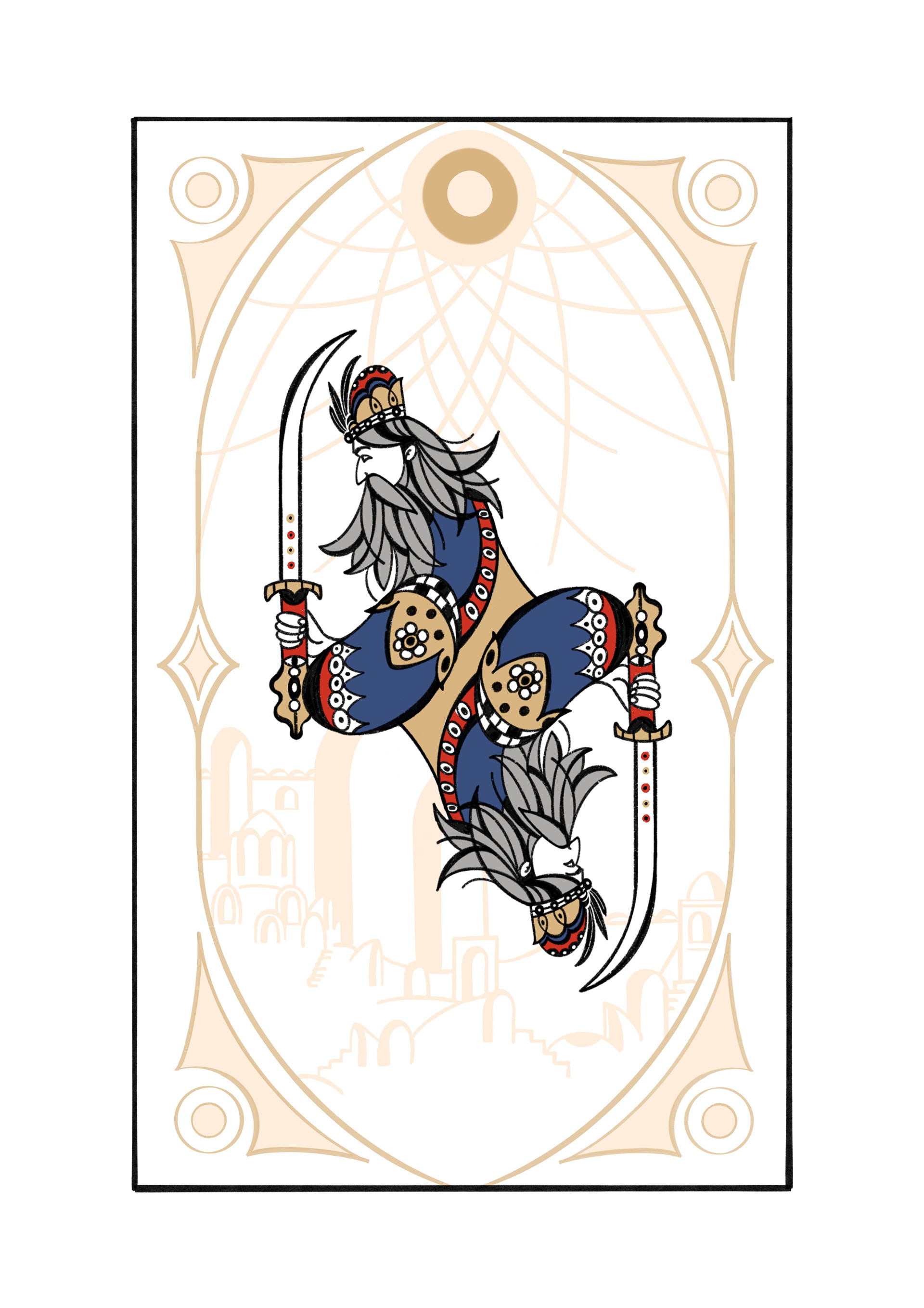 Persian Play Card Game Design, Procreate Illustration, 2.5×3.5 inch, 2023