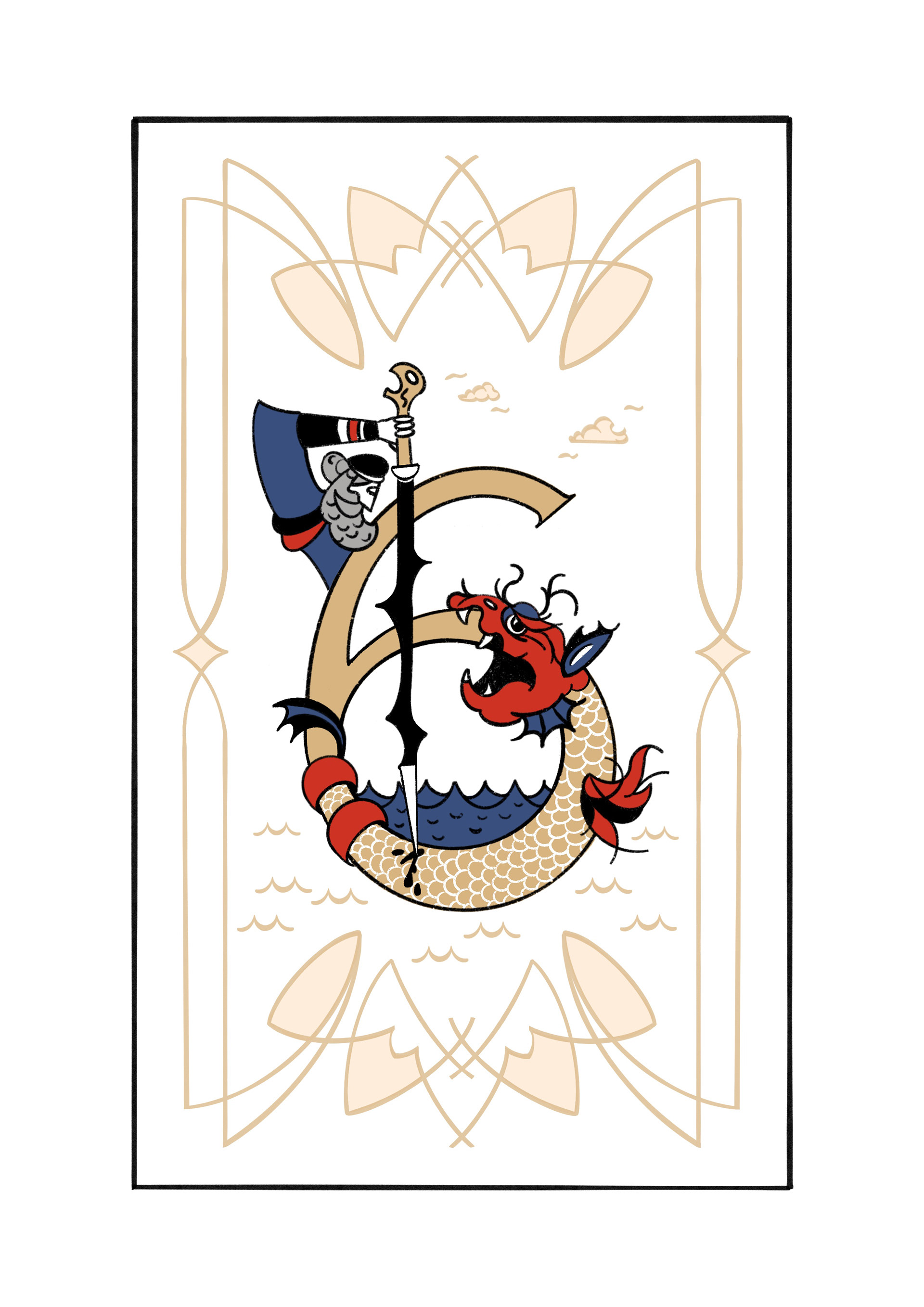 Persian Play Card Game Design, Procreate Illustration, 2.5×3.5 inch, 2023