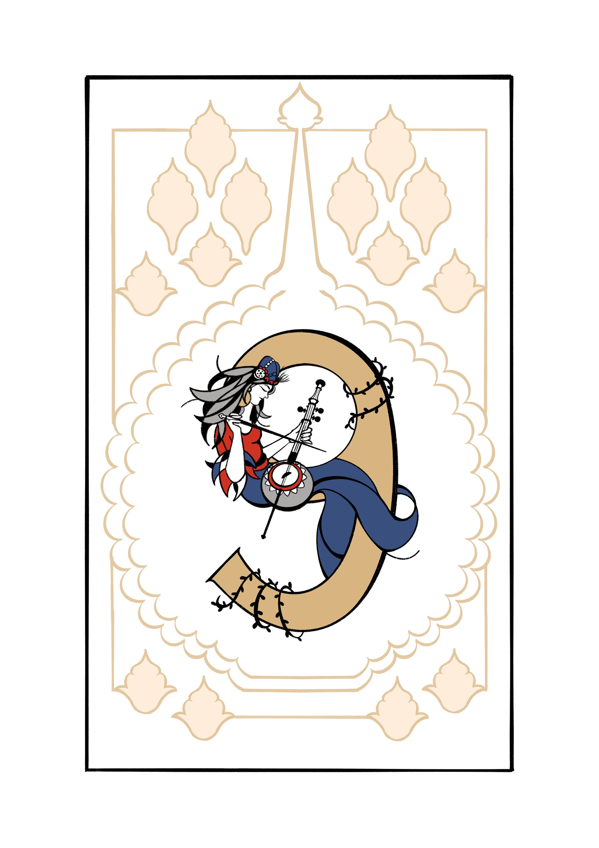 Persian Play Card Game Design, Procreate Illustration, 2.5×3.5 inch, 2023