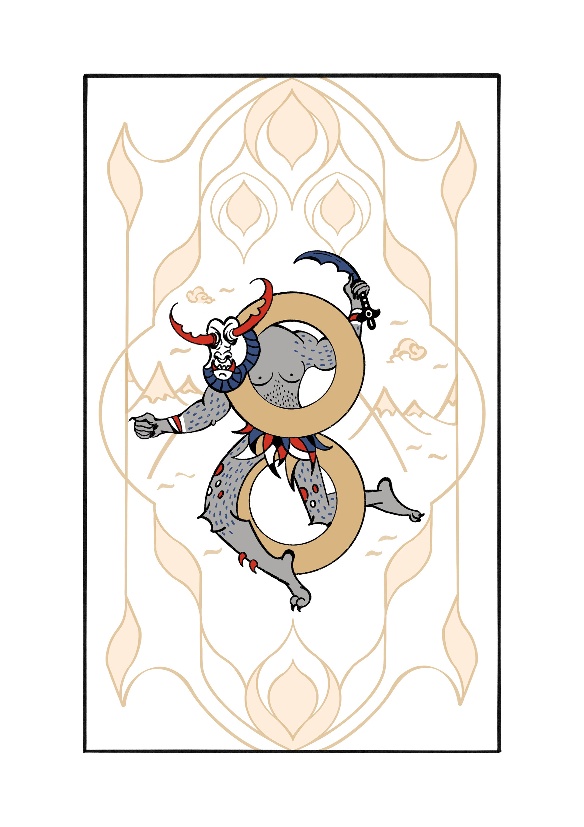 Persian Play Card Game Design, Procreate Illustration, 2.5×3.5 inch, 2023